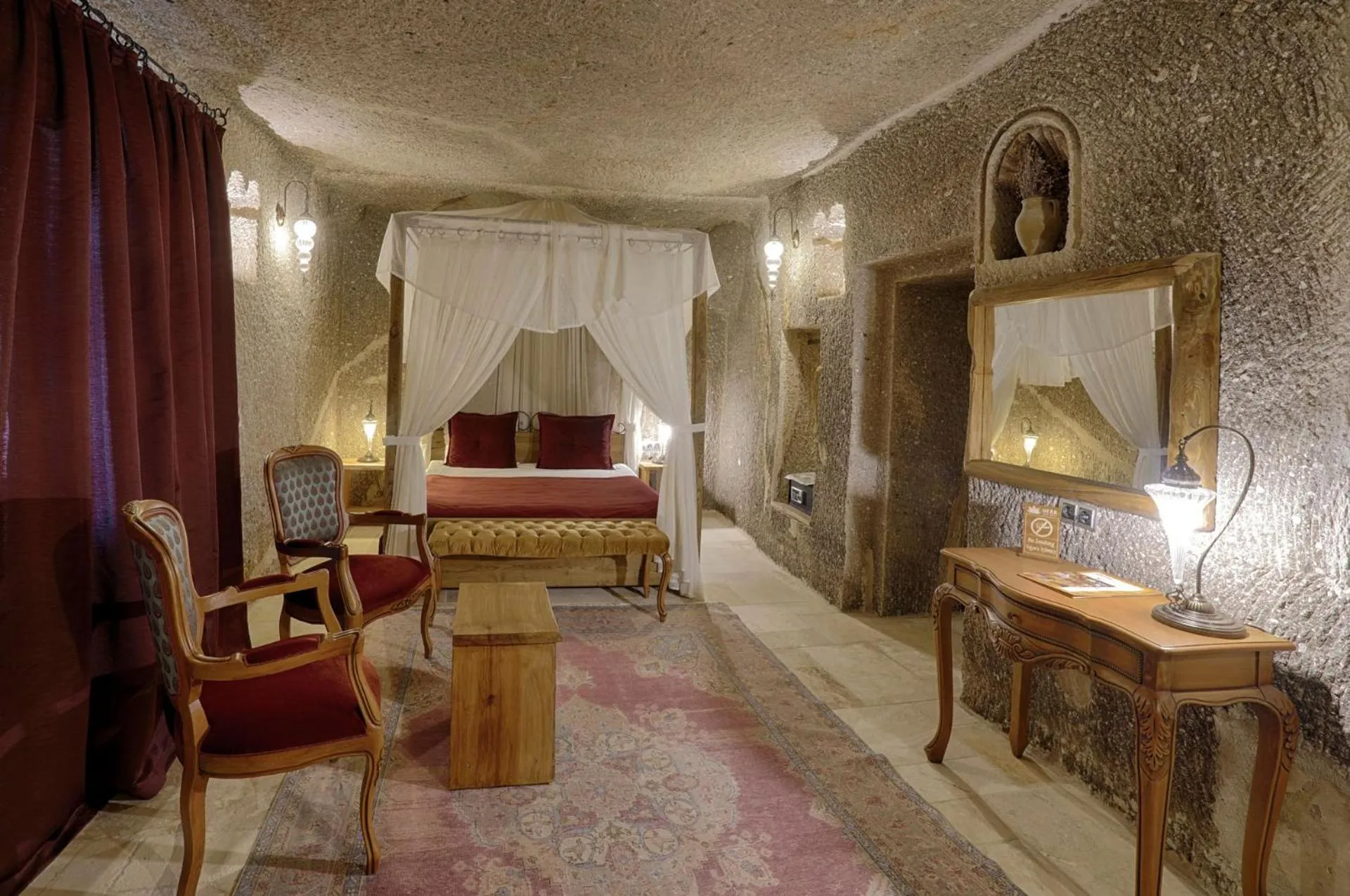 Bed in Hera Cave Suites
