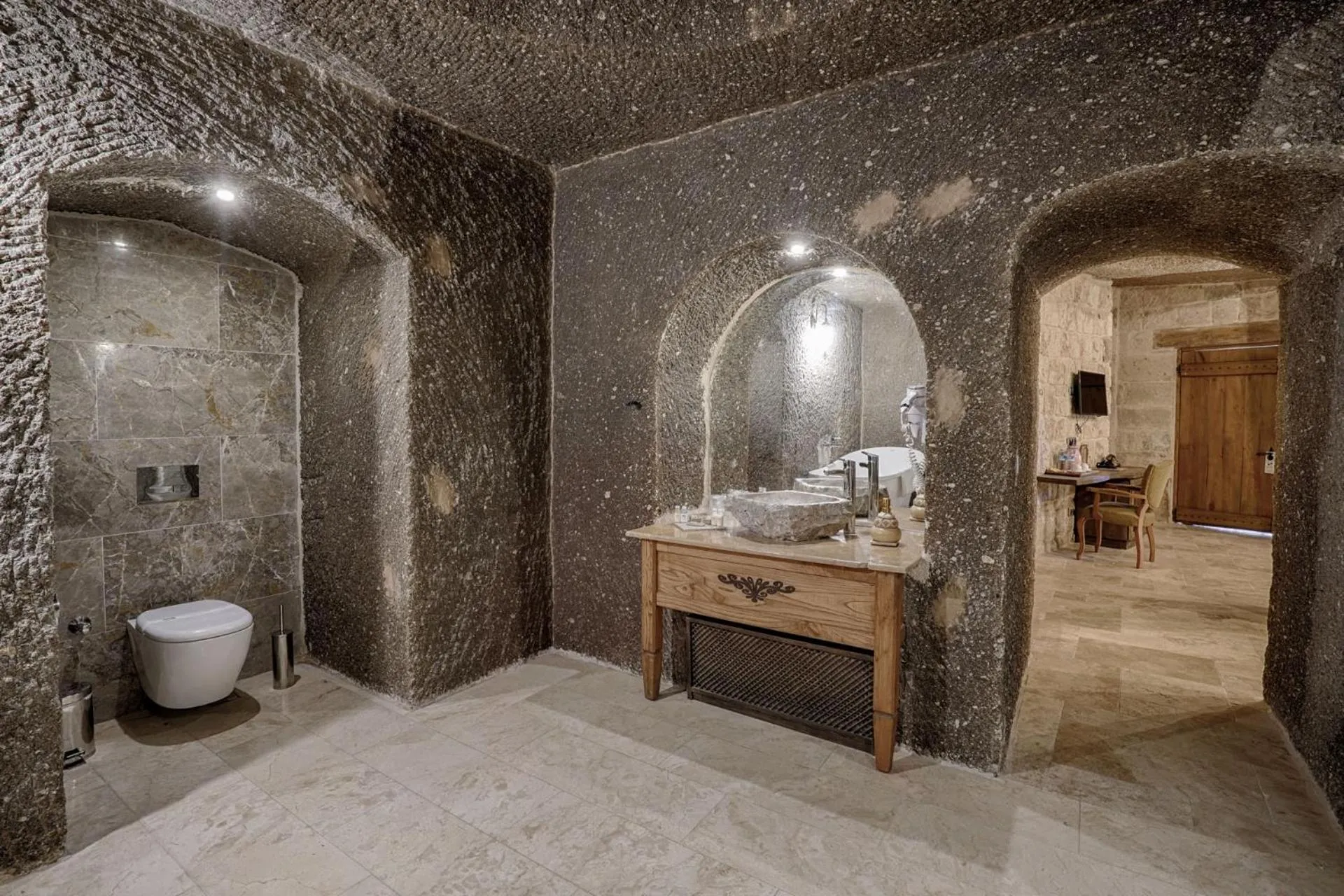 Bathroom in Hera Cave Suites