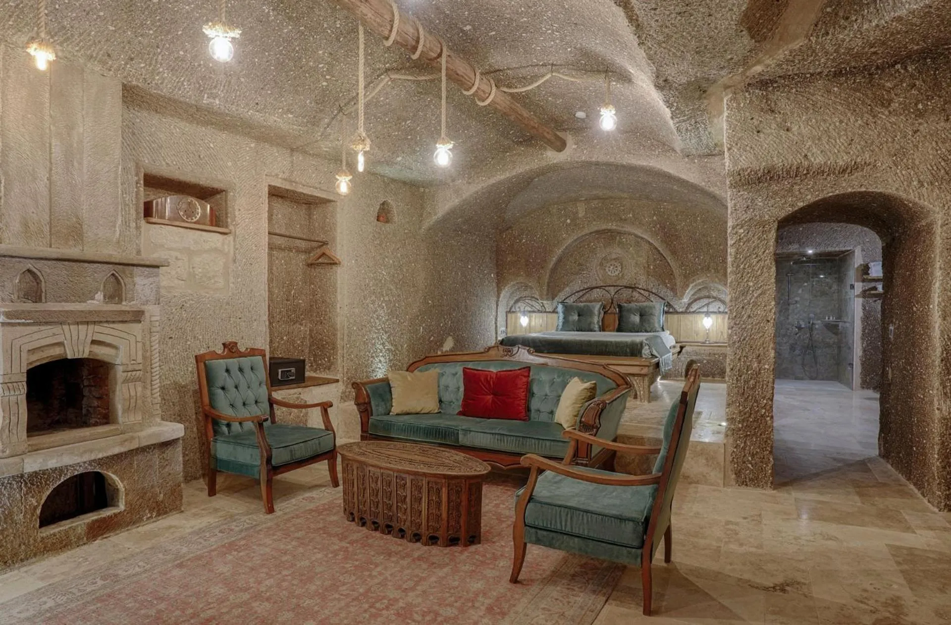 Living room in Hera Cave Suites