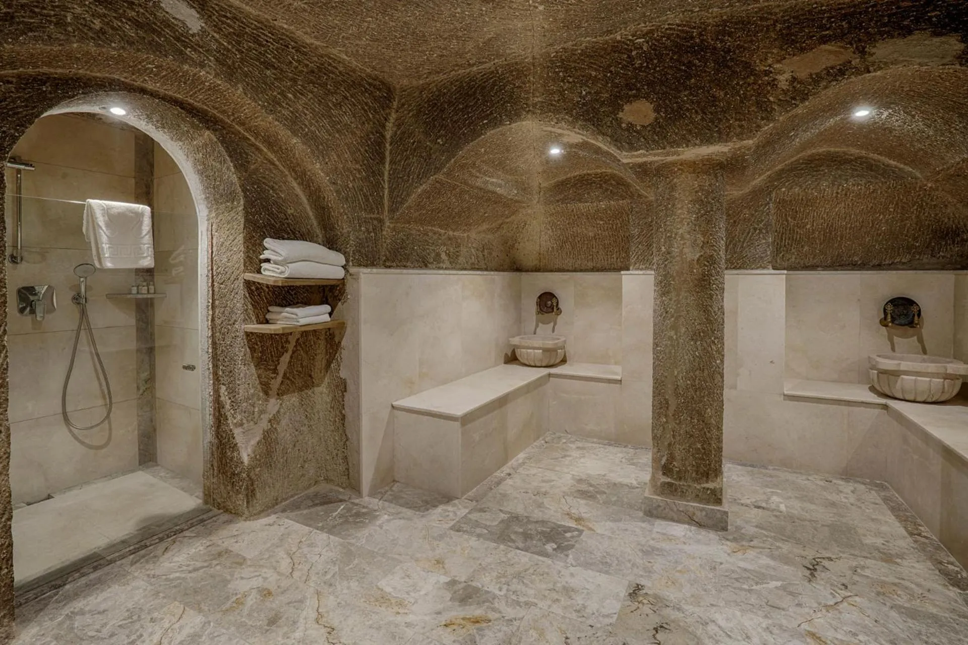 Bathroom in Hera Cave Suites