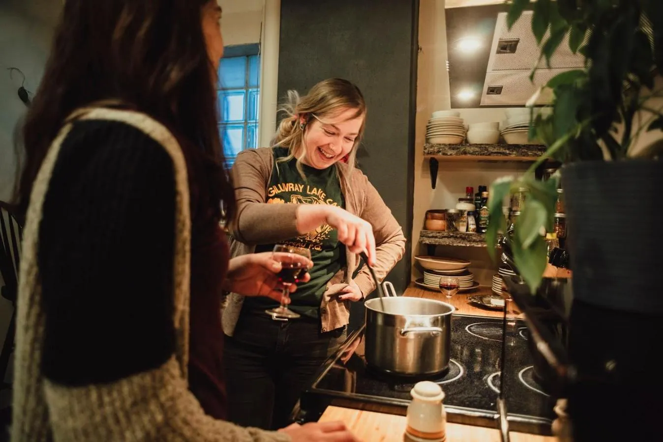 Communal kitchen in The Haven Hostel