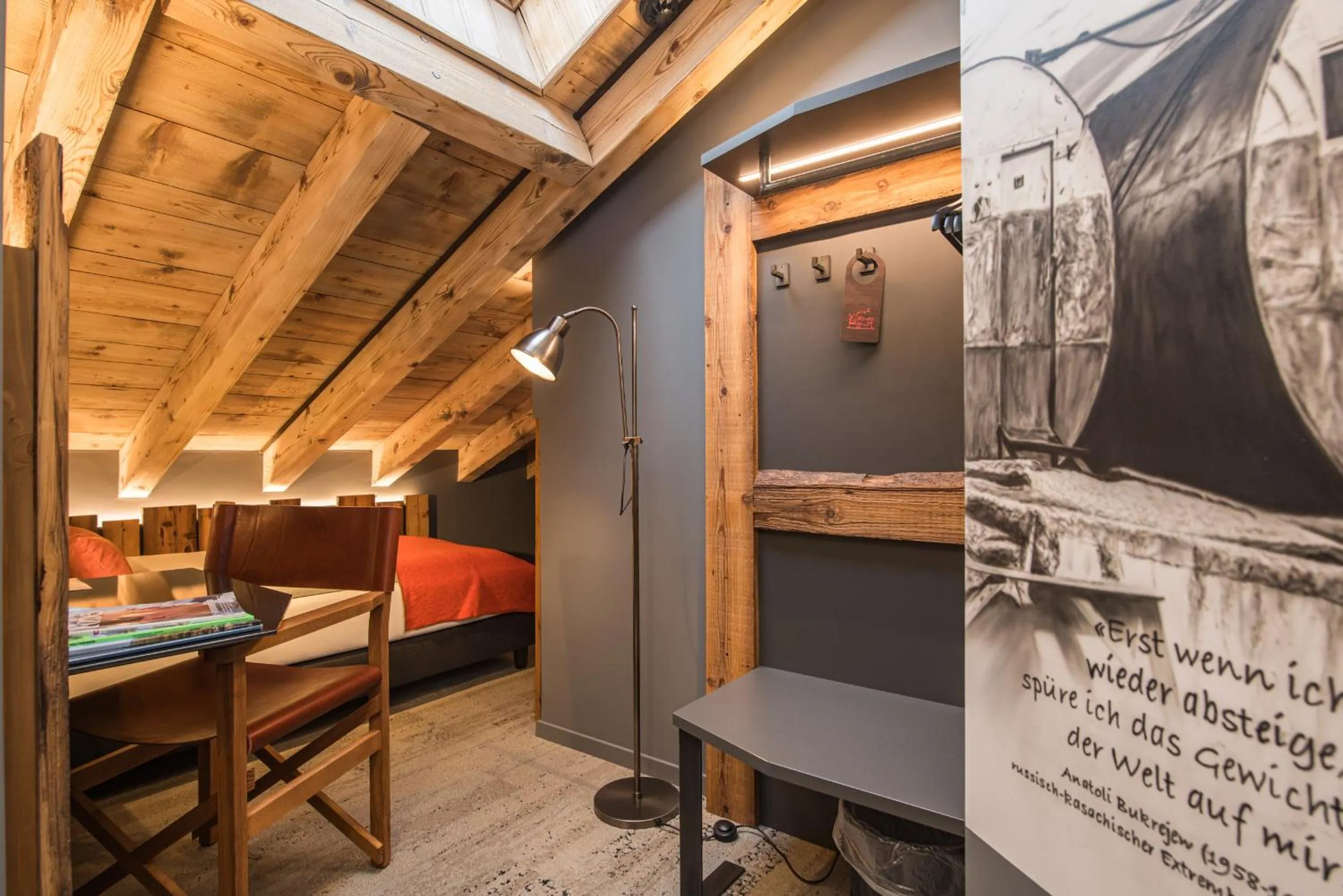 Seating area in BaseCamp Hotel