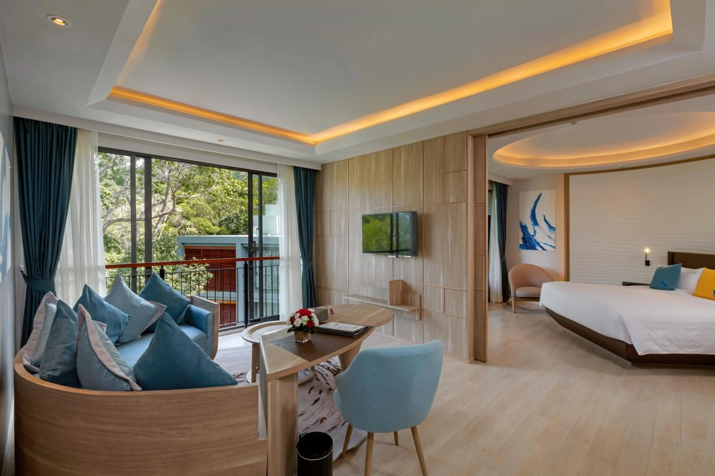 Living room, Bed in The Nature Phuket