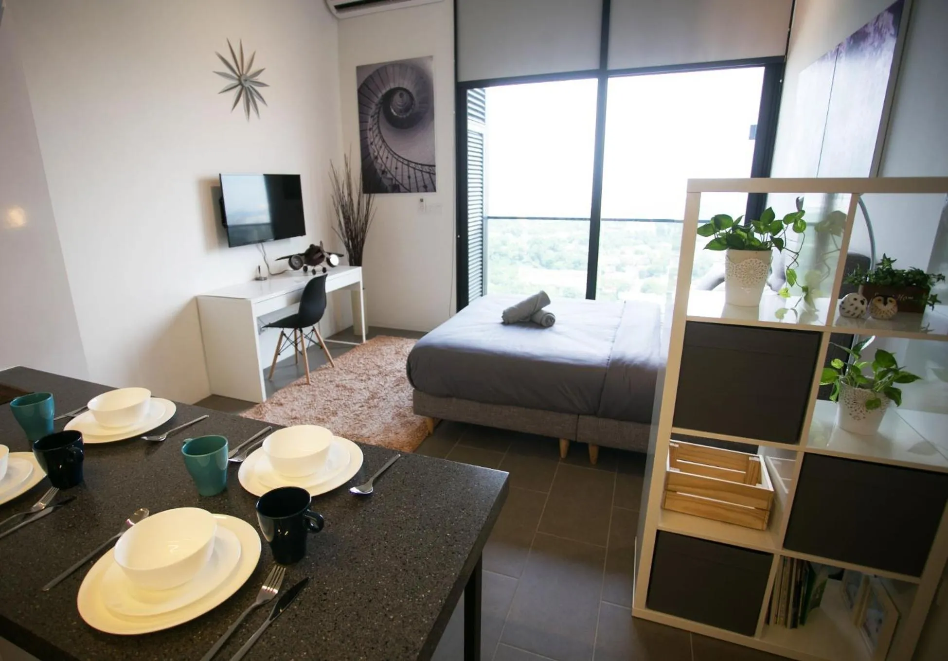 Living room, Bed in KL Sentral, EST Bangsar by SkyLimit Suites
