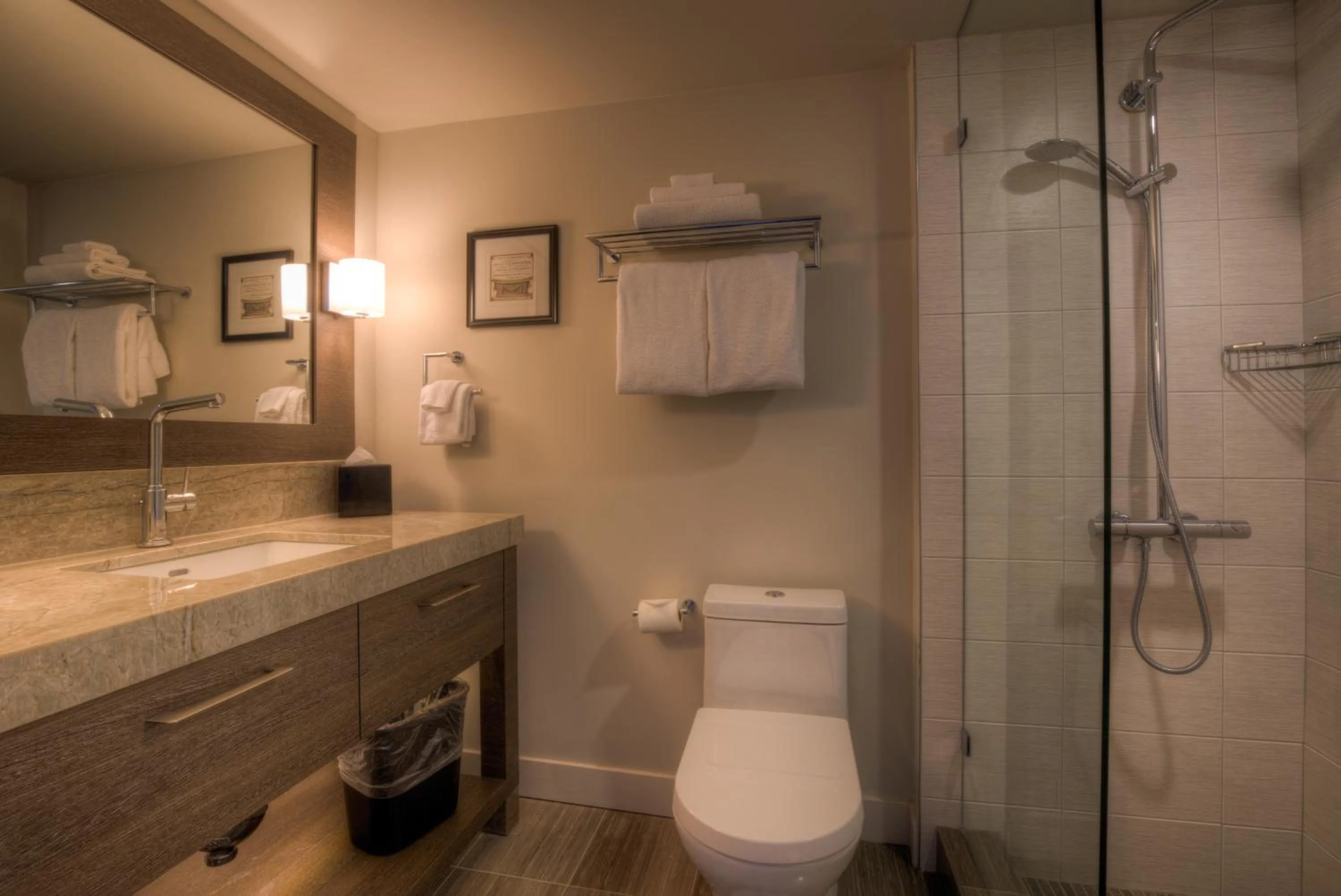 Shower in Oceanfront Suites at Cowichan Bay