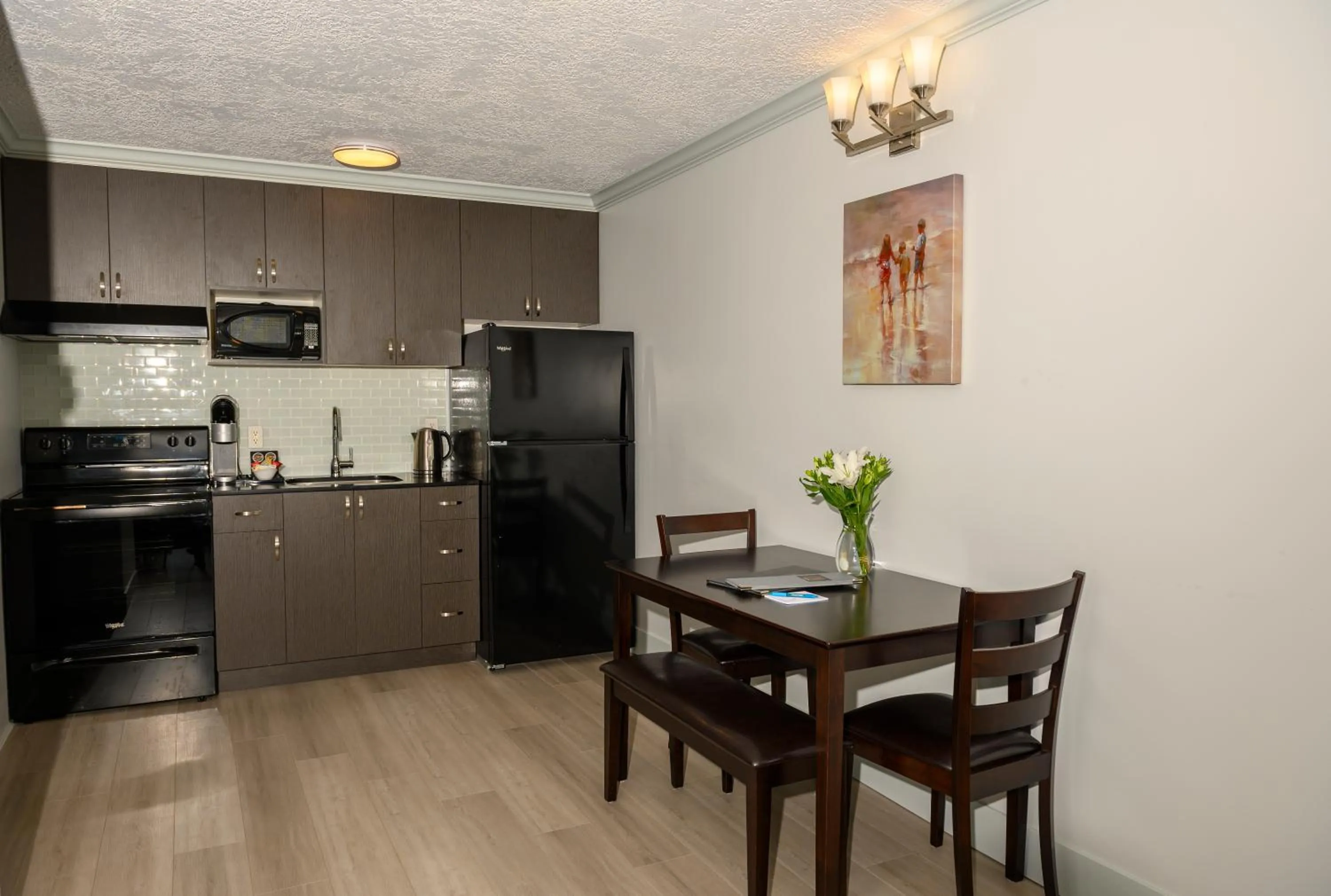 Kitchen or kitchenette in Oceanfront Suites at Cowichan Bay