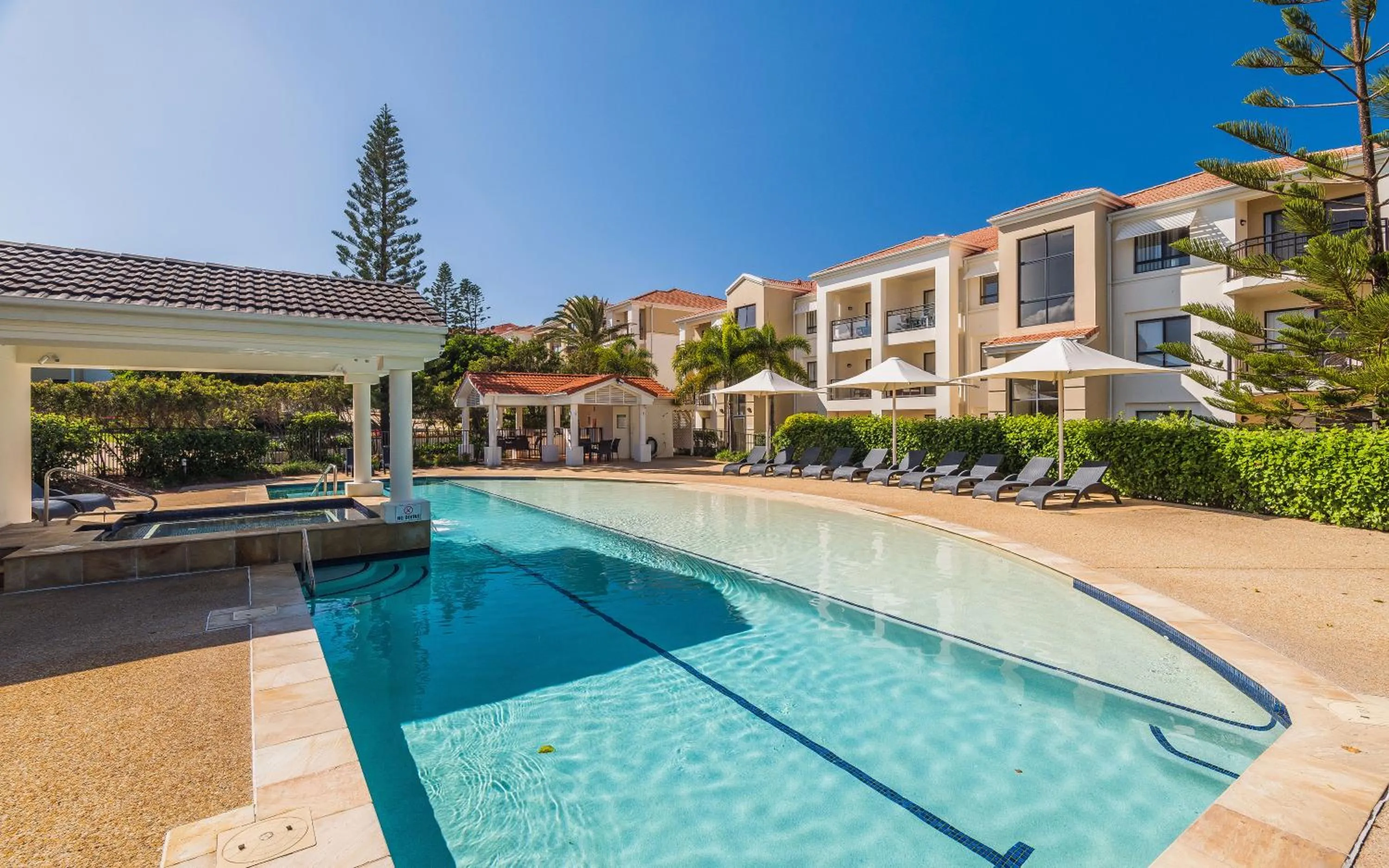 Pool view in The Sands Resort at Yamba