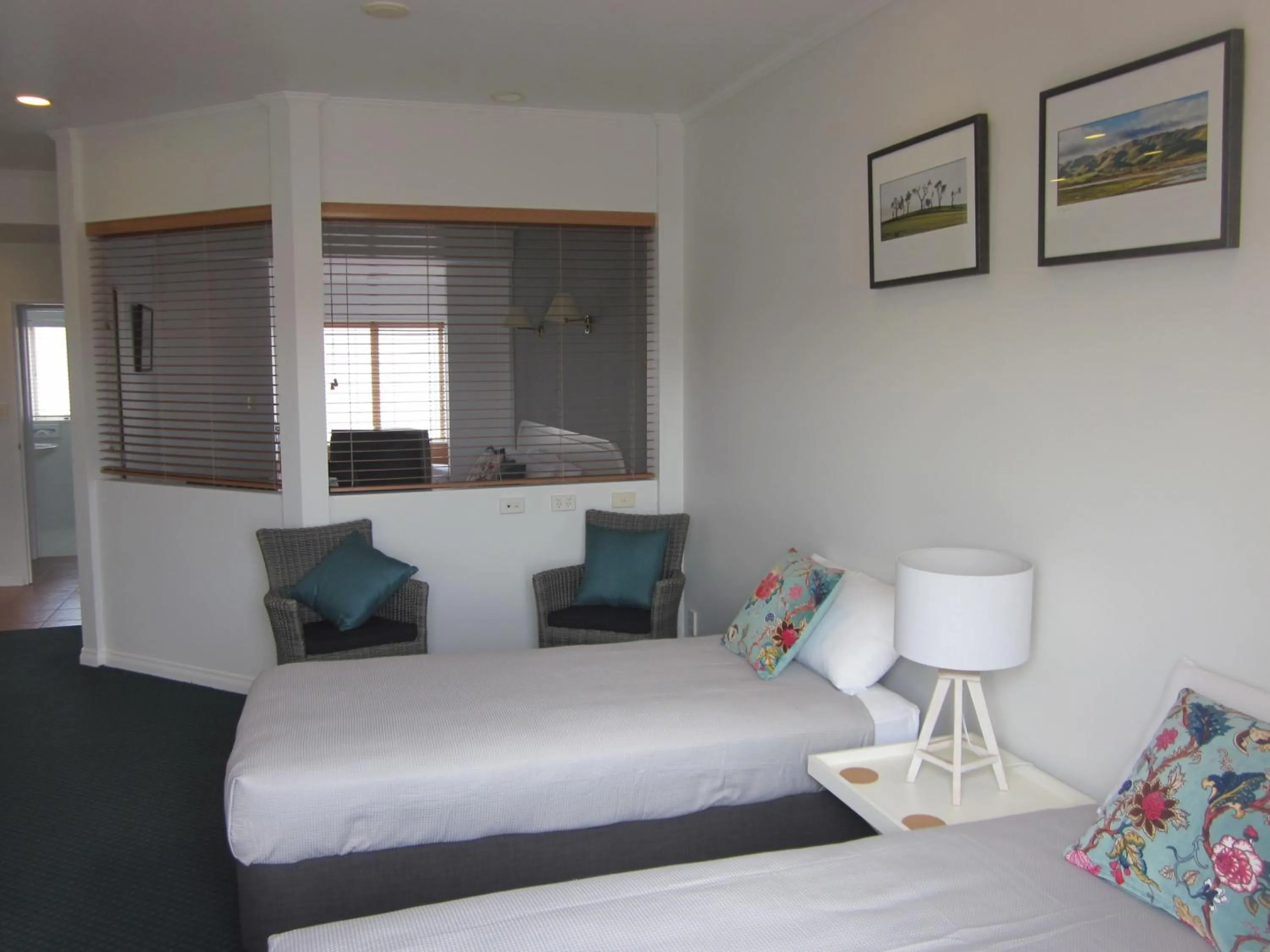 Bed in Beachfront Motel