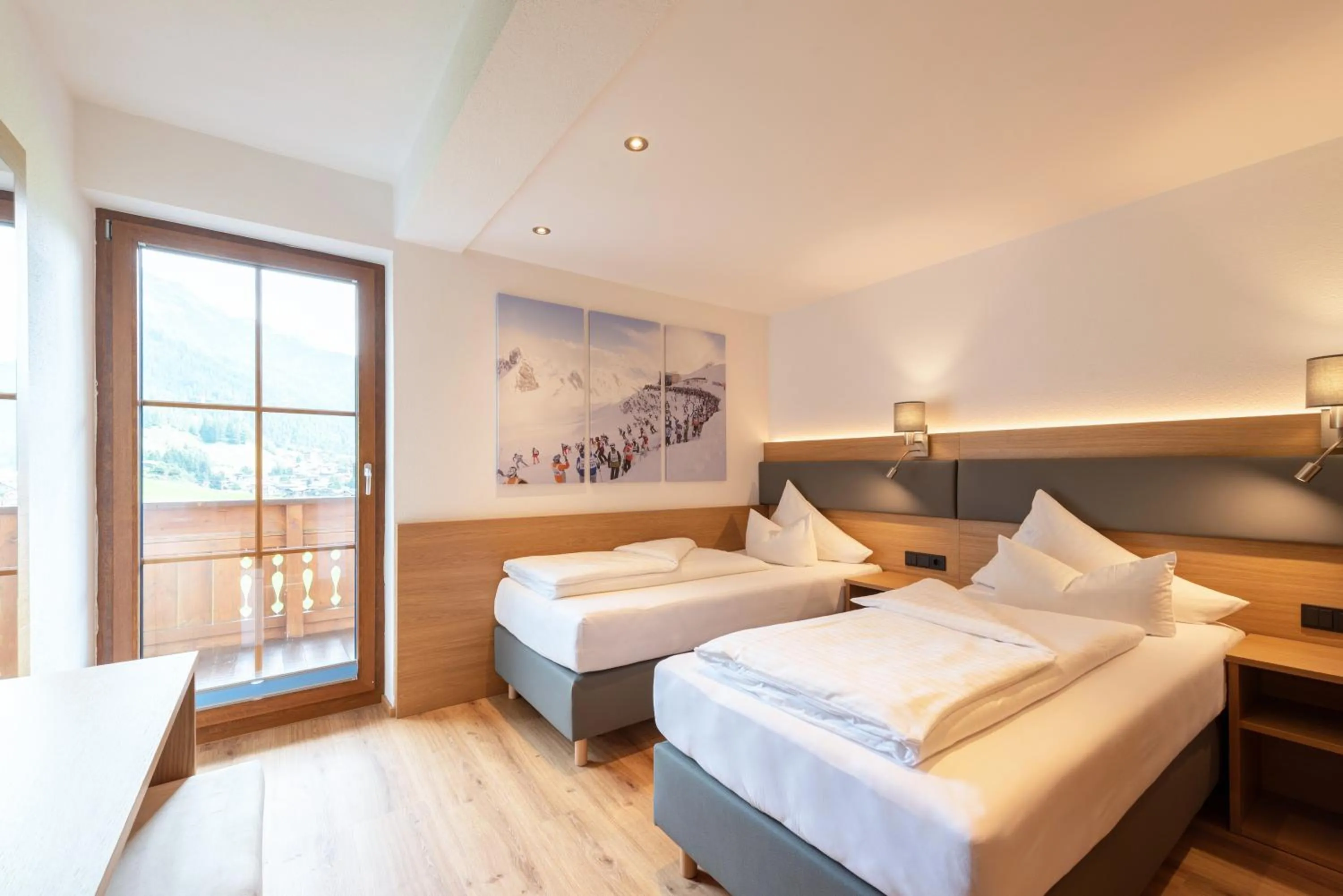 View (from property/room), Bed in Landhaus Strolz