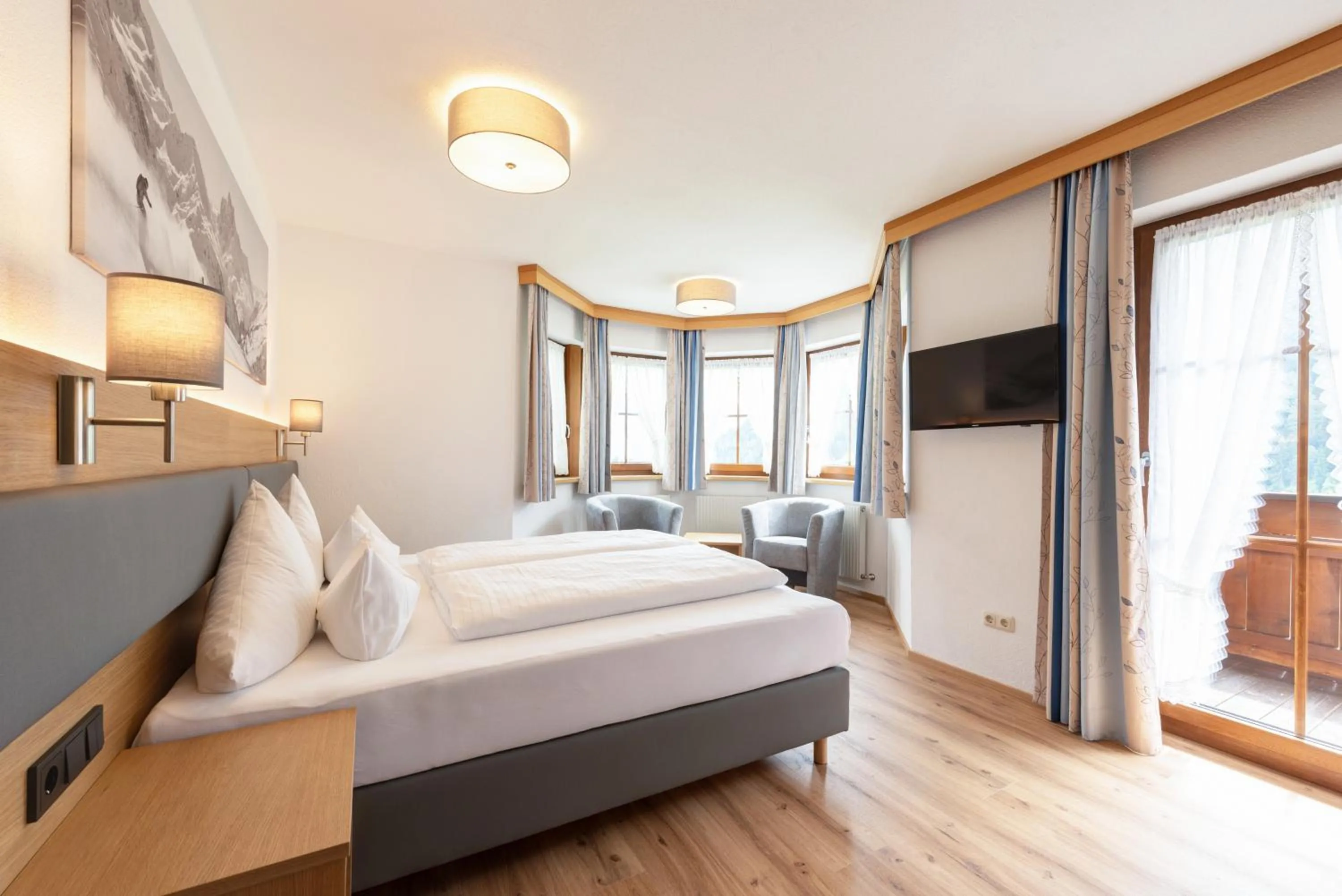 View (from property/room), Bed in Landhaus Strolz