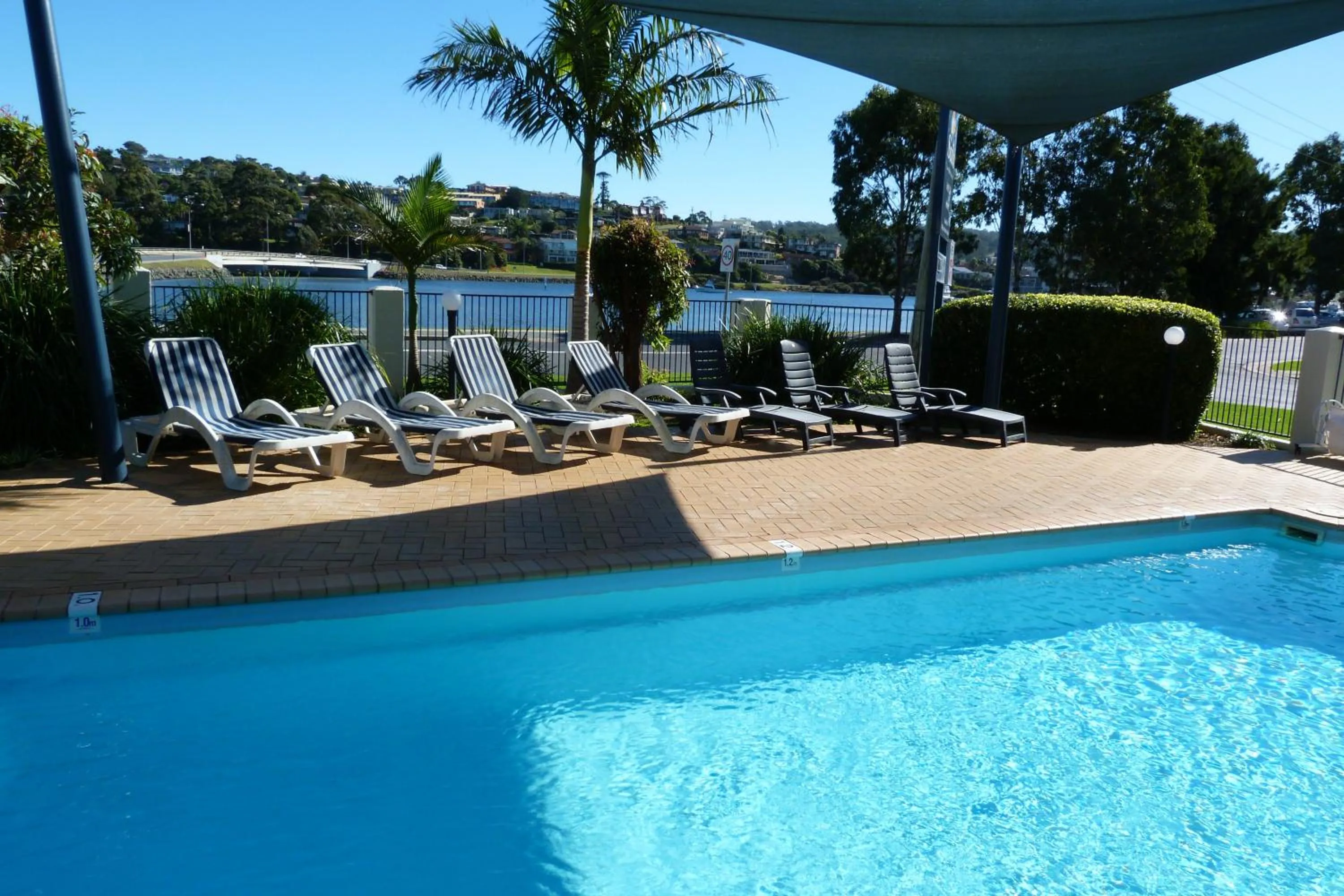 Swimming pool in Sails Luxury Apartments Merimbula