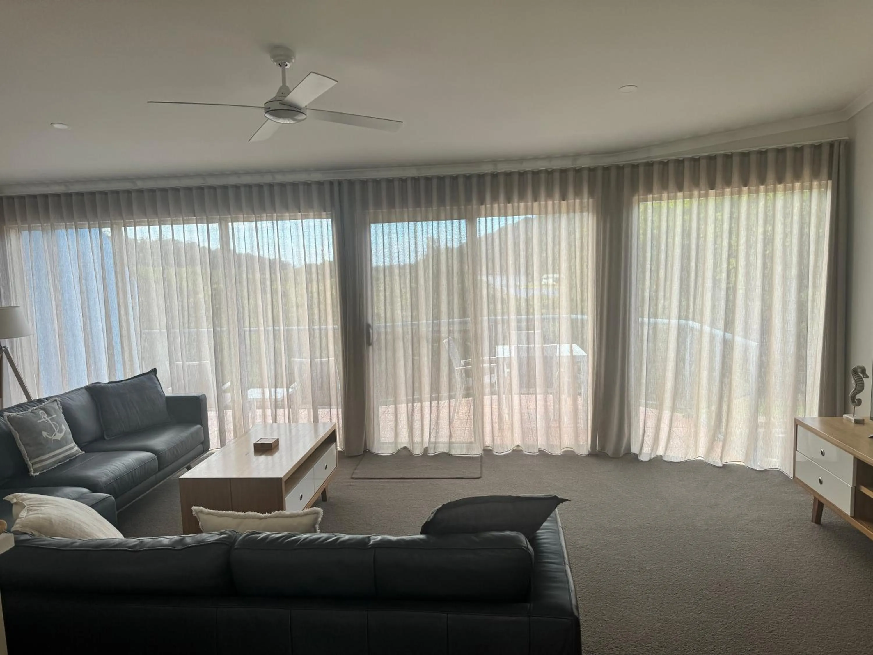 Seating area in BlueWater Apartments