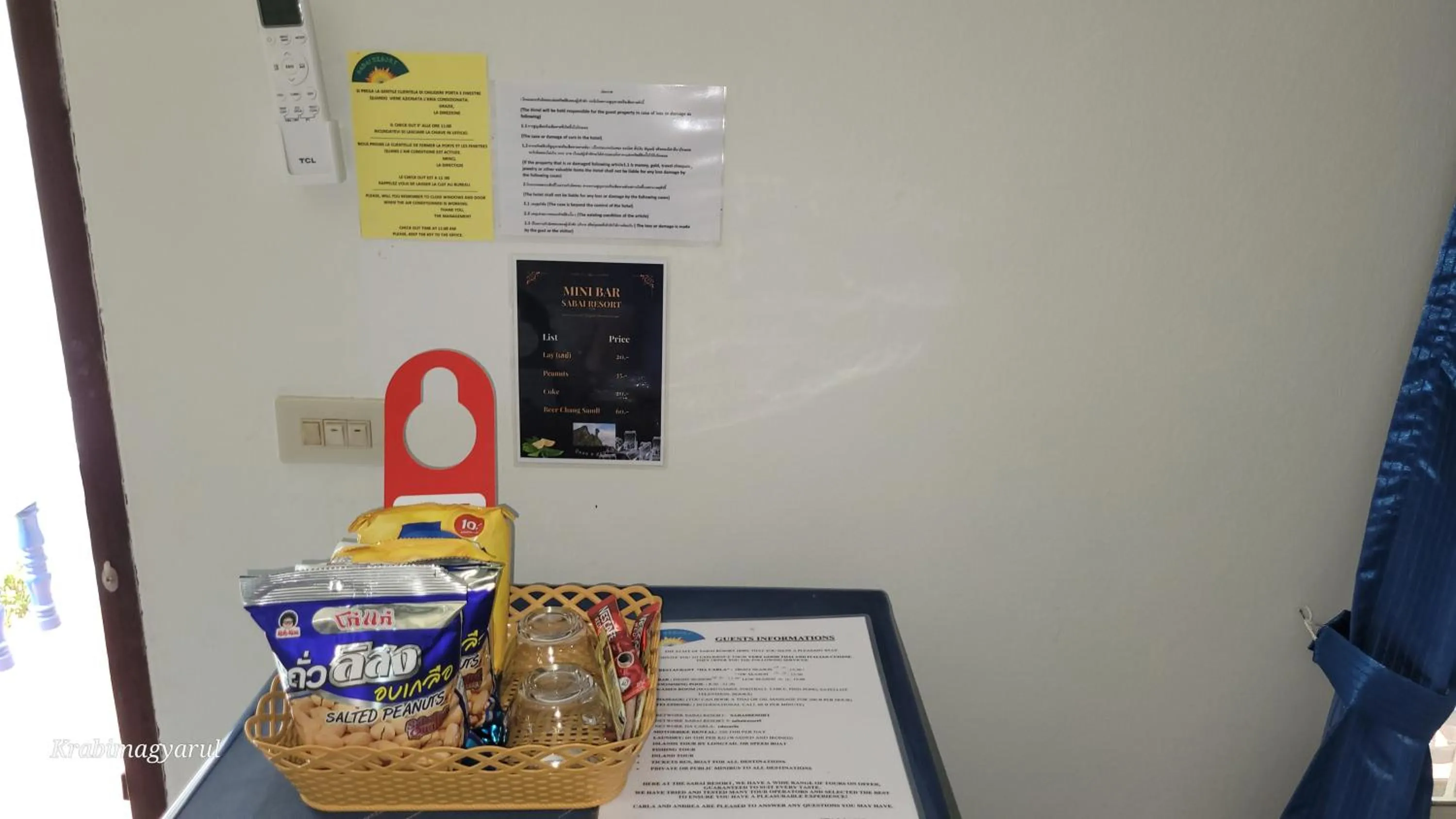 minibar in Sabai Resort