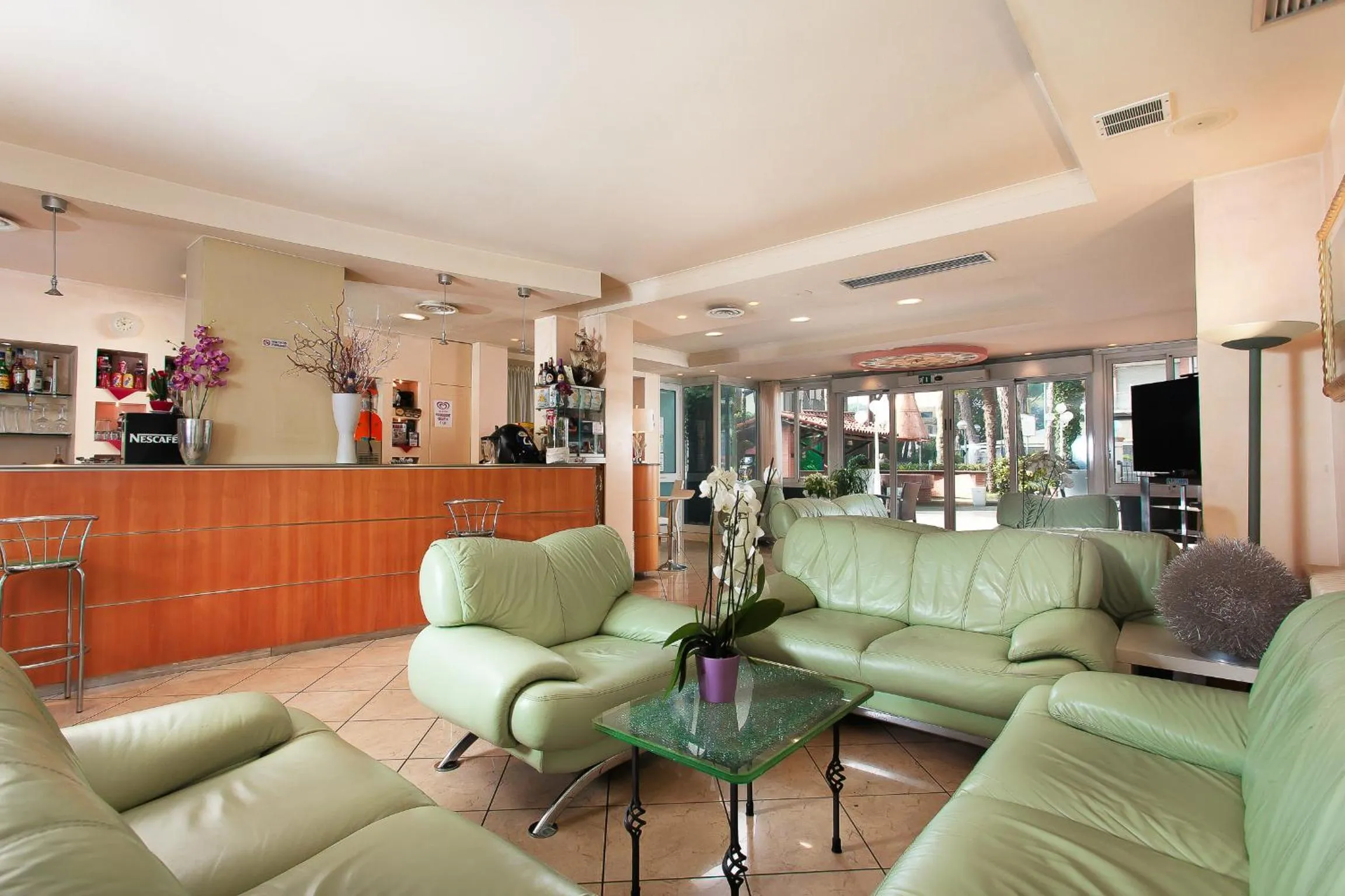 Communal lounge/ TV room in Hotel Flora