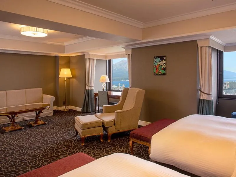 Bed in SHIROYAMA HOTEL kagoshima