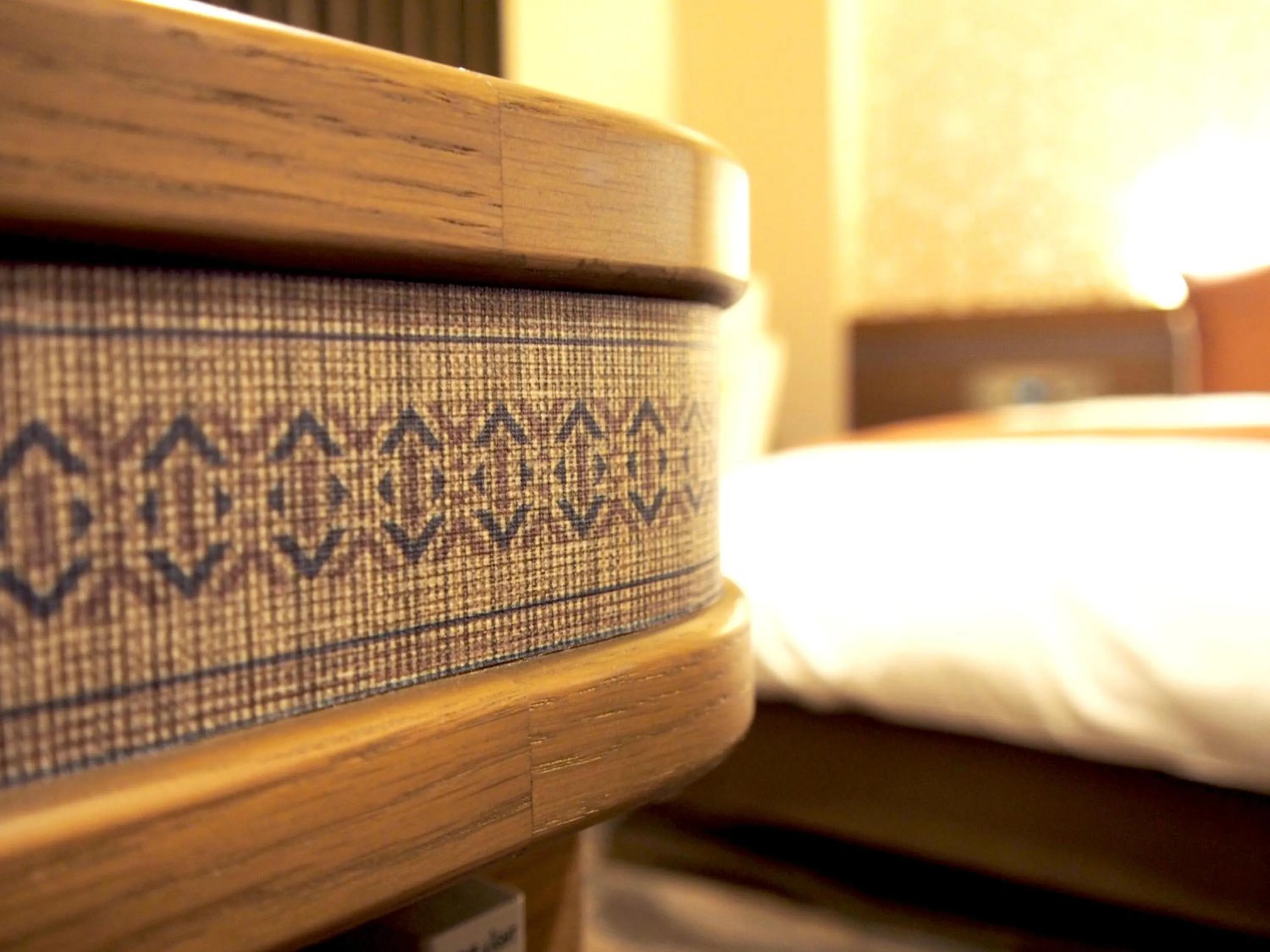 Decorative detail, Bed in Hotel Fukuoka Garden Palace