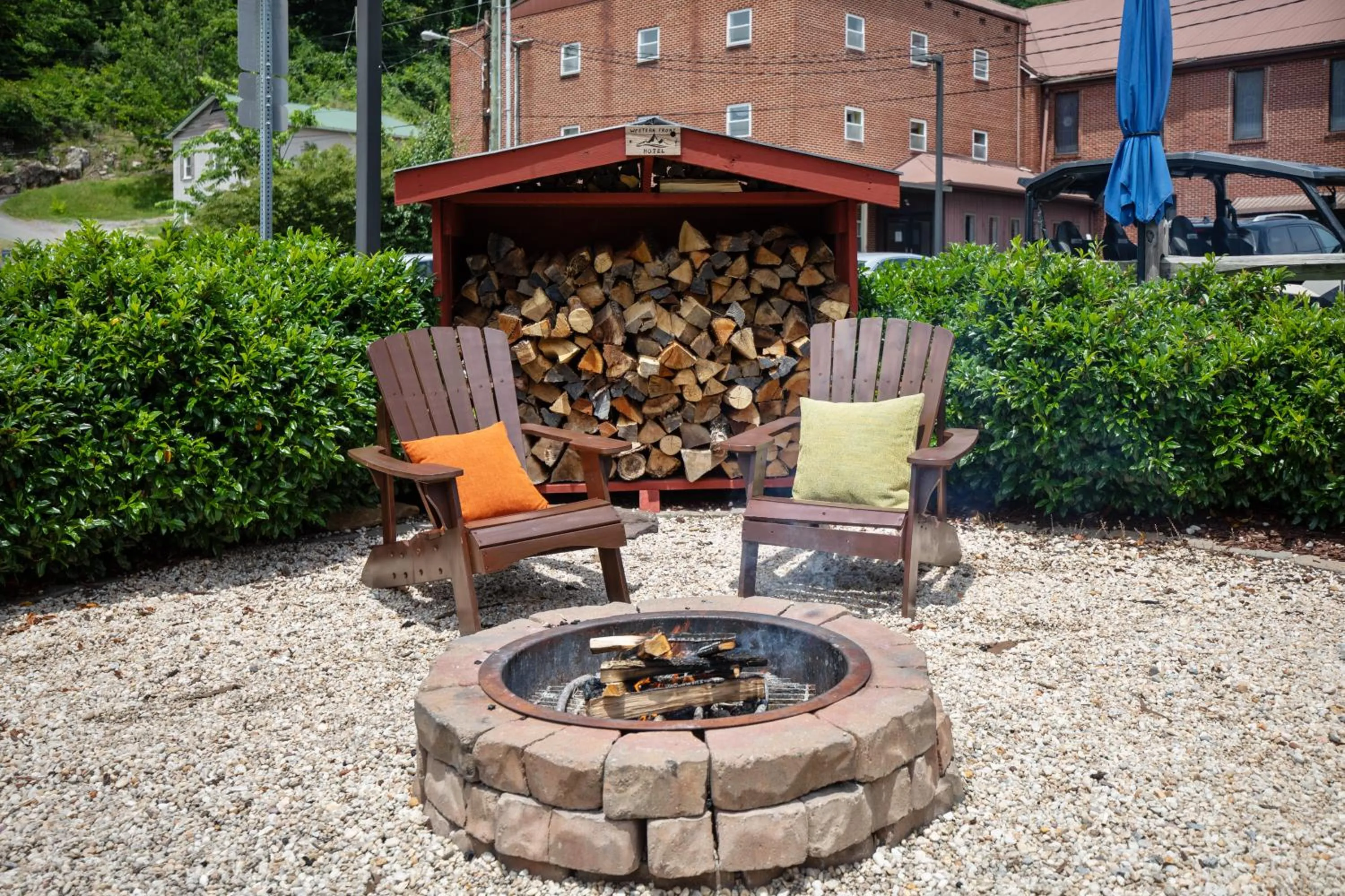 fireplace in Western Front Hotel