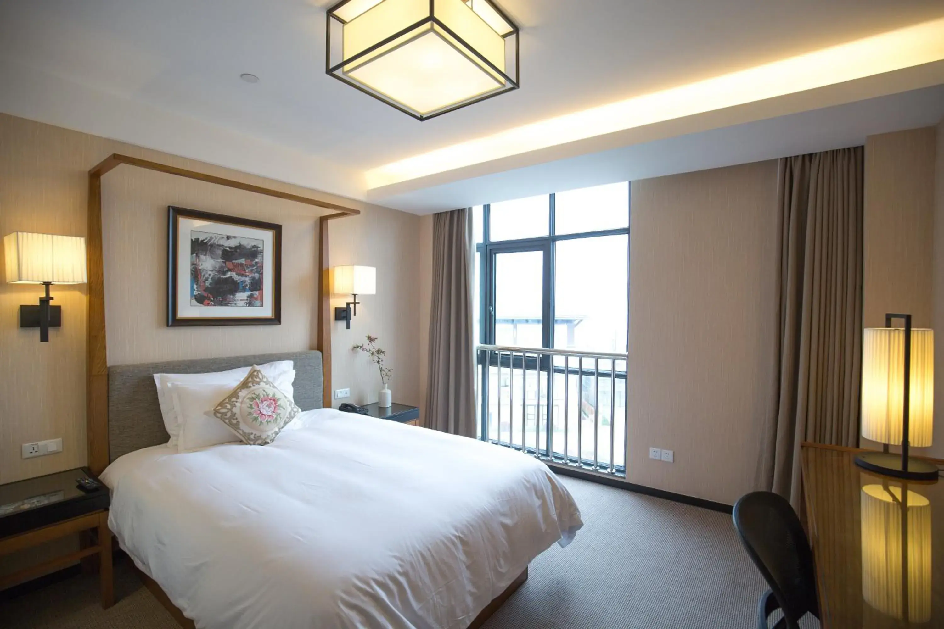 Bed in SSAW Boutique Hotel Hangzhou Qiandao Lake Bed in SSAW Boutique Hotel Hangzhou Qiandao Lake