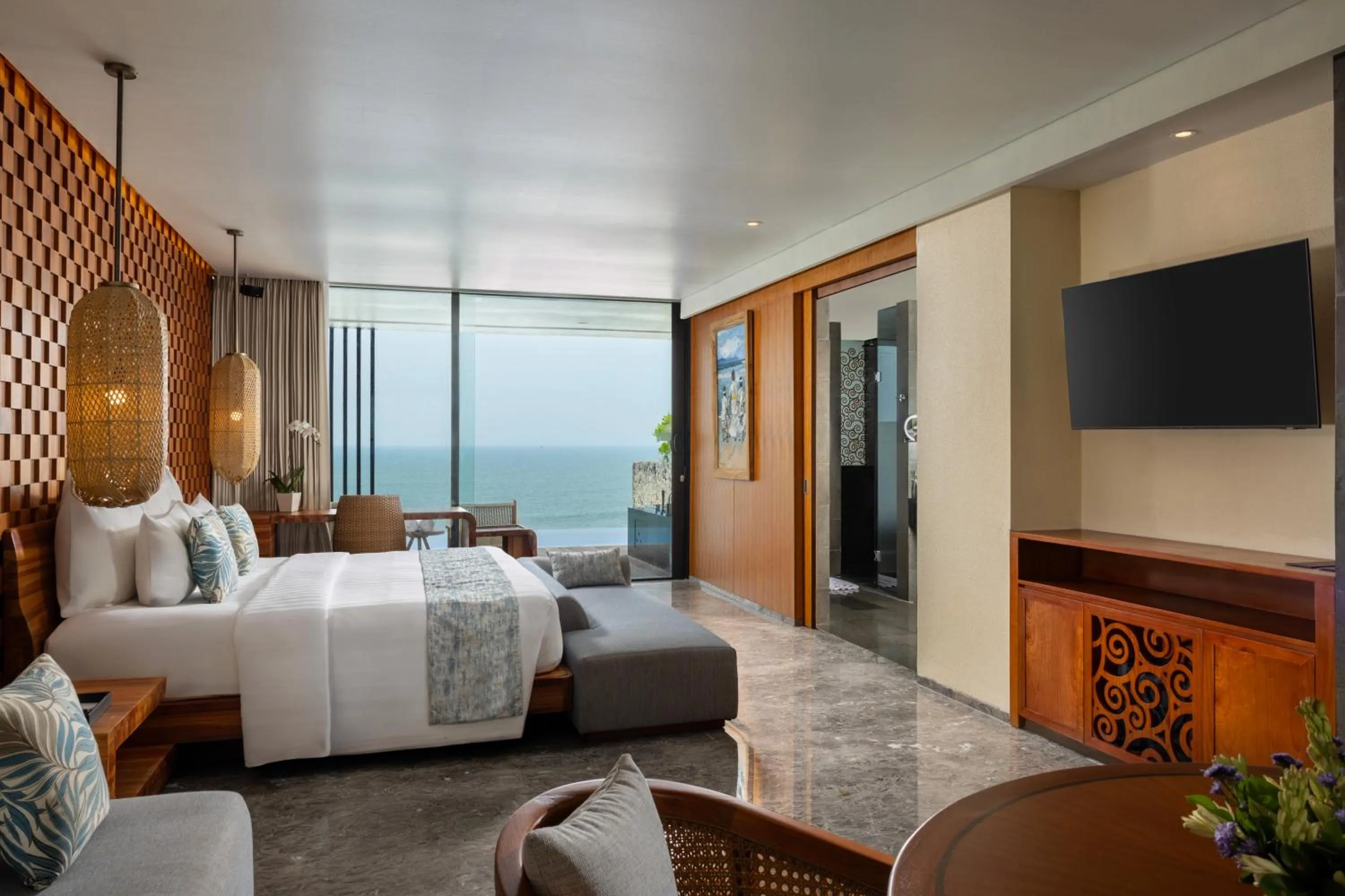 Communal lounge/ TV room, Bed in Anantara Uluwatu Bali Resort