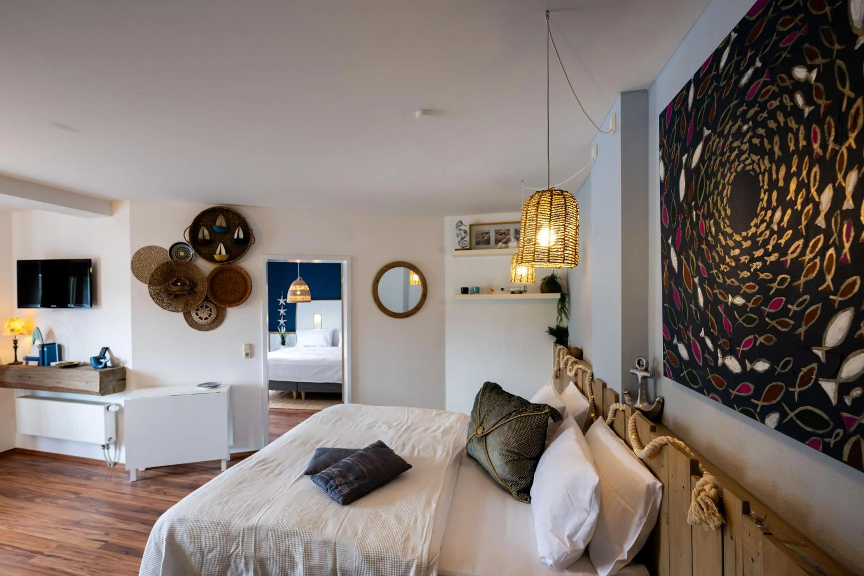 Bathroom, Bed in Rathener Hof by STEIGER Hotels