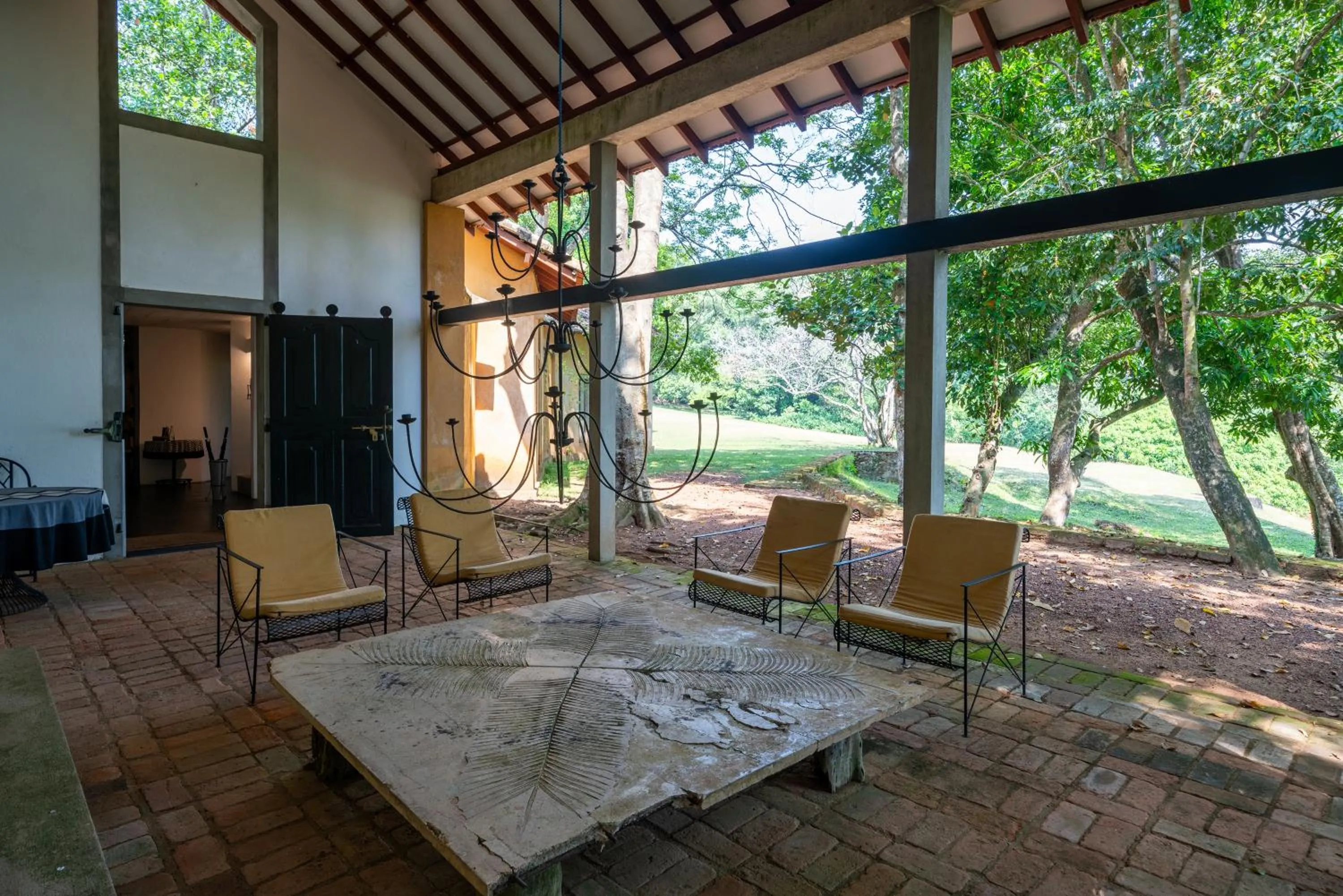Seating area in Lunuganga Estate