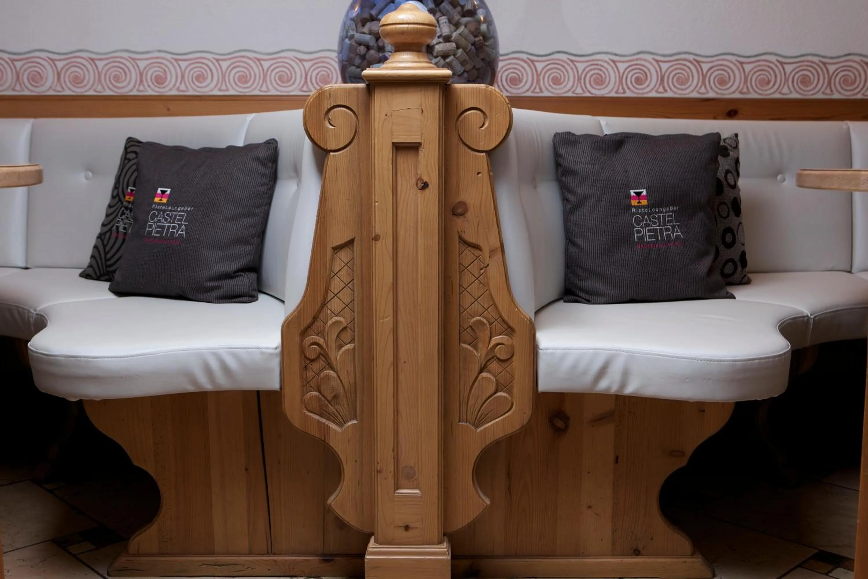 Decorative detail, Bed in Hotel Castel Pietra