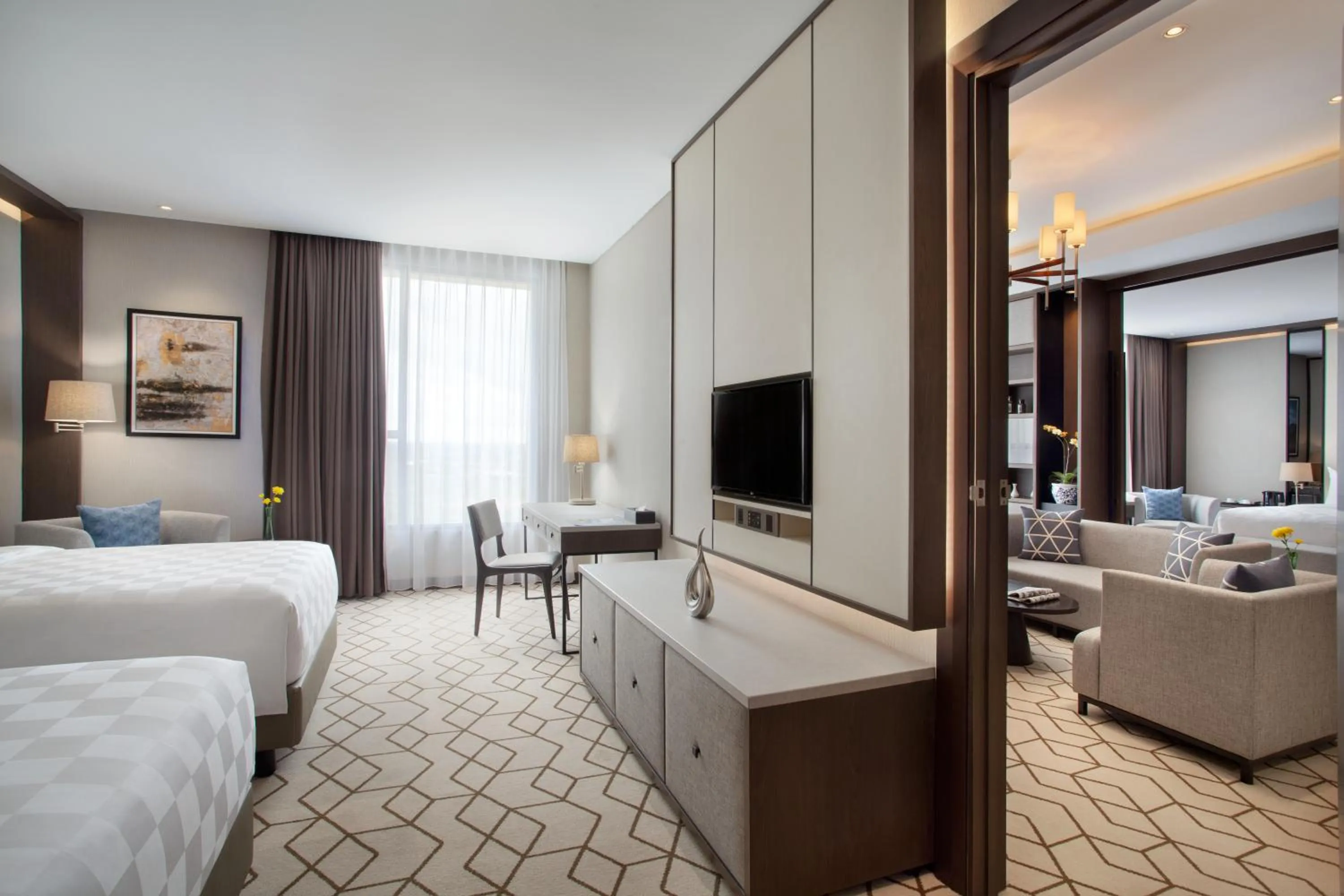 Living room, Bed in Wyndham Opi Hotel Palembang