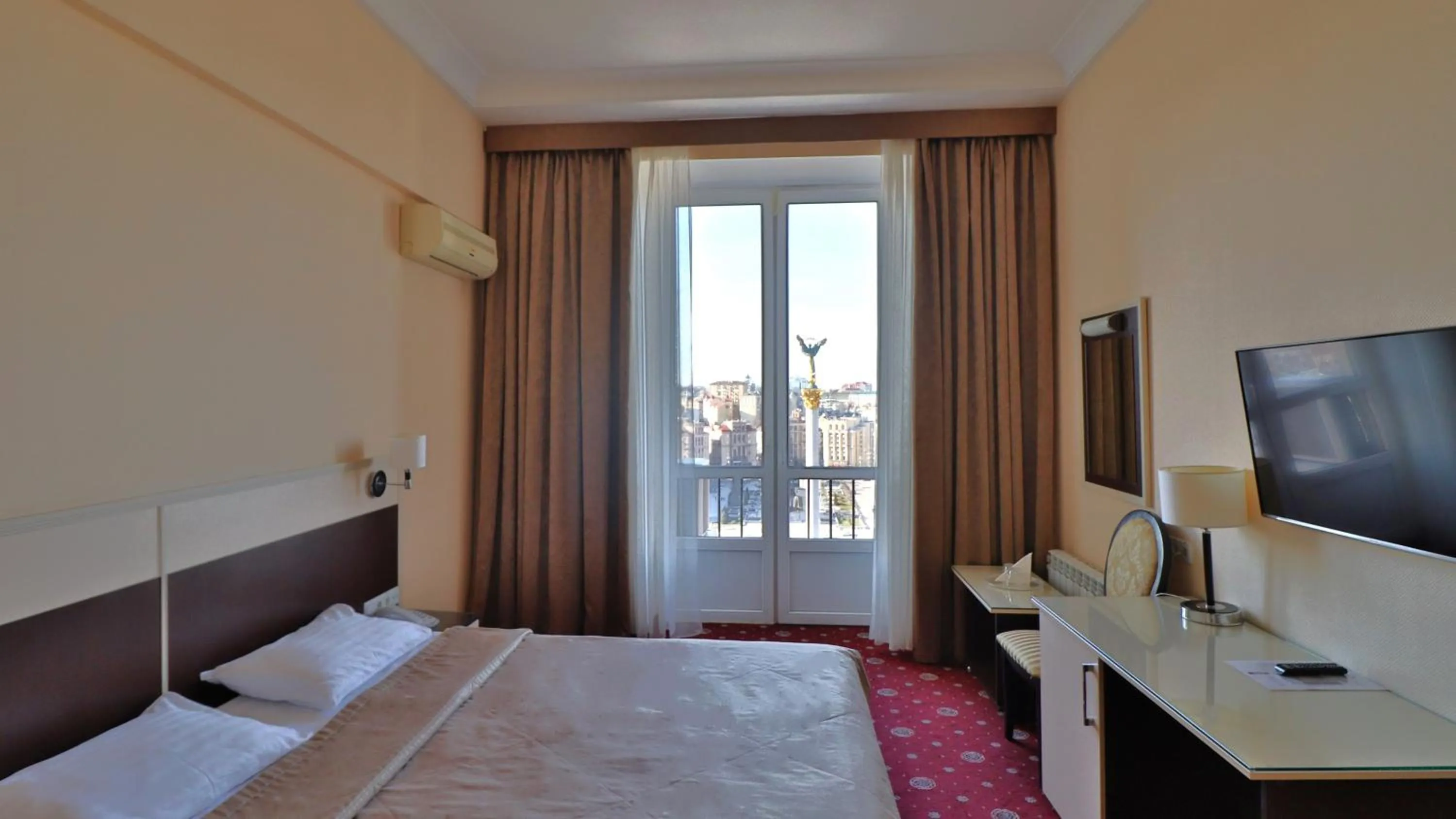 Bed in Ukraine Hotel