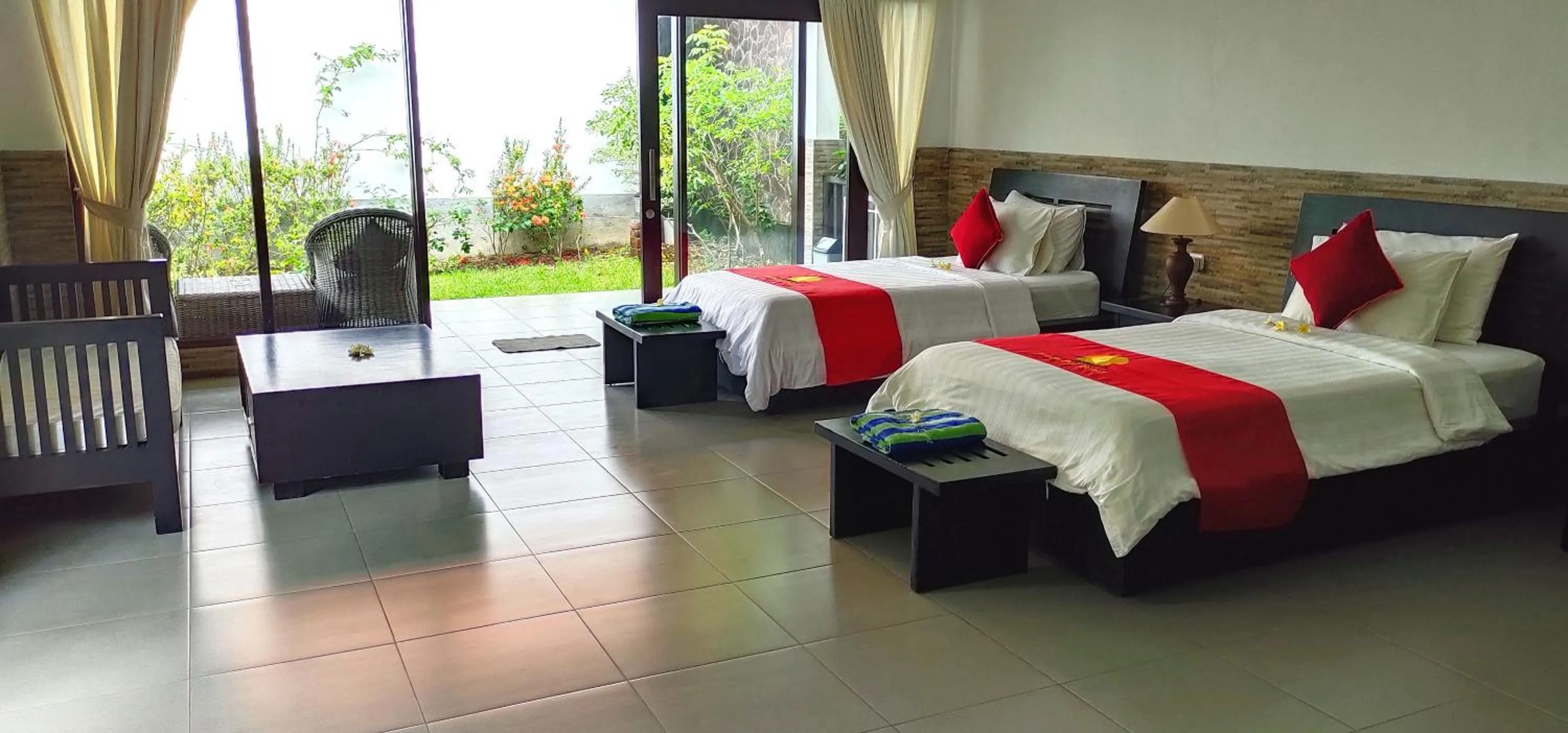 Bed in Liberty Dive Resort