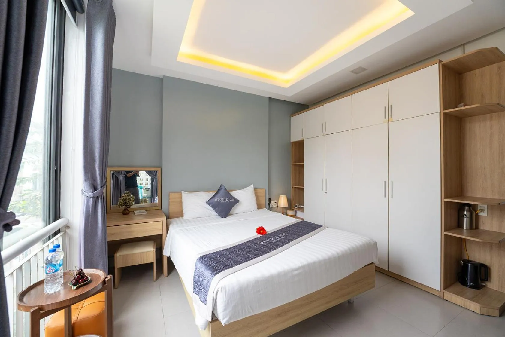 Bed in Stop and Go Boutique Homestay Hue