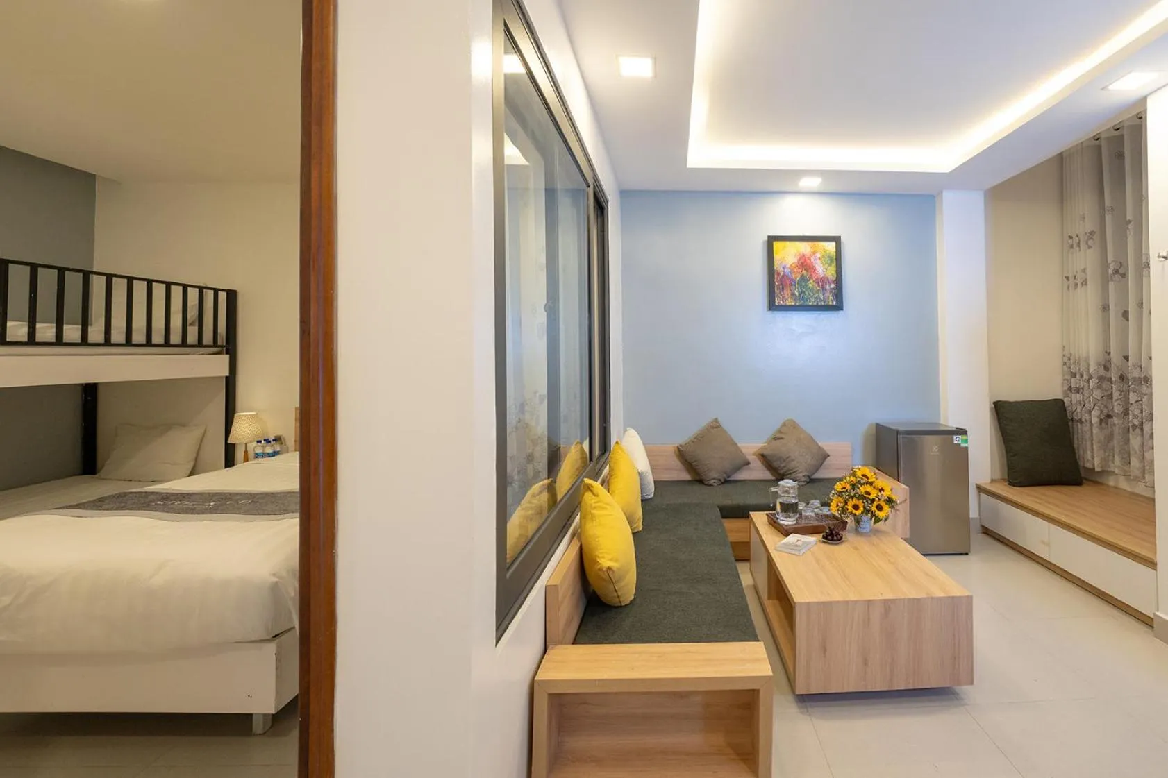 Bed in Stop and Go Boutique Homestay Hue