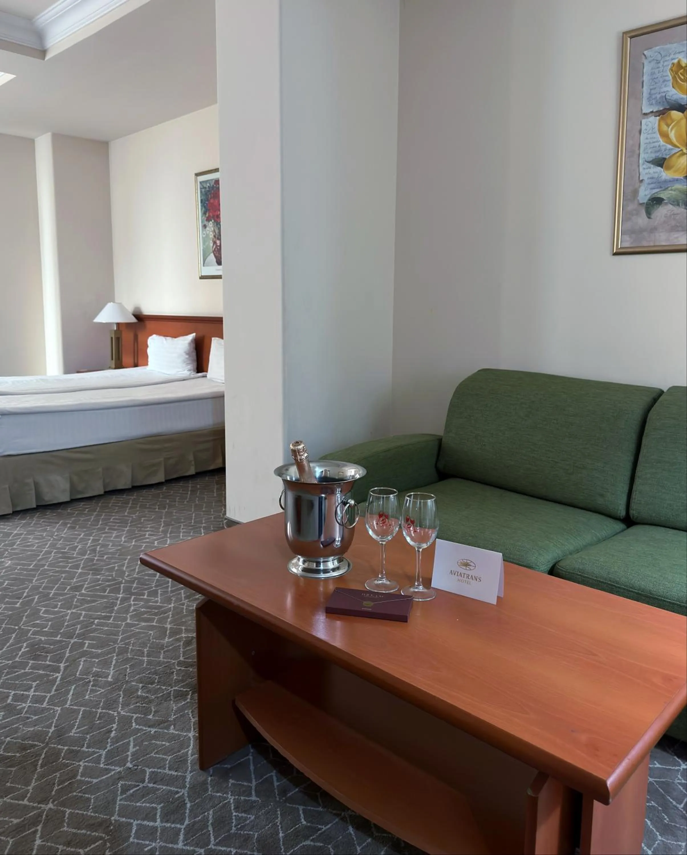 Bed in Aviatrans Hotel