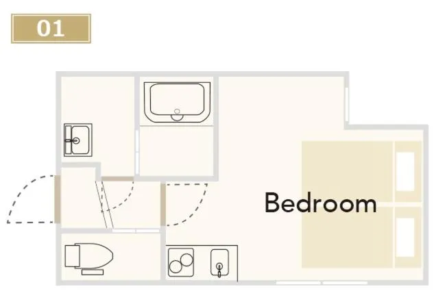 Floor plan, Bed in KYOSTAY Iroha Toji Main
