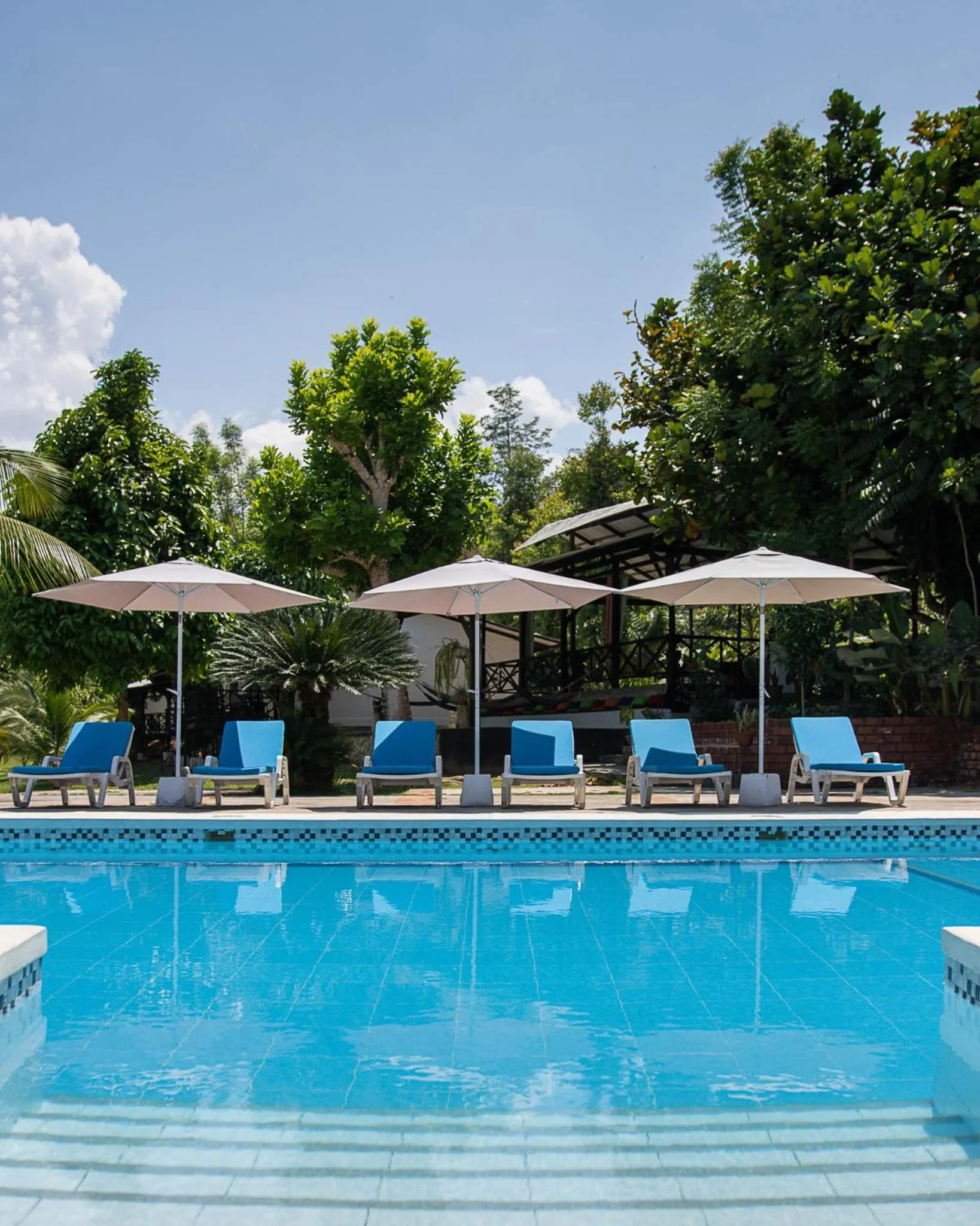 Pool view in Hacienda Don Vicente Bungalows-Tarapoto