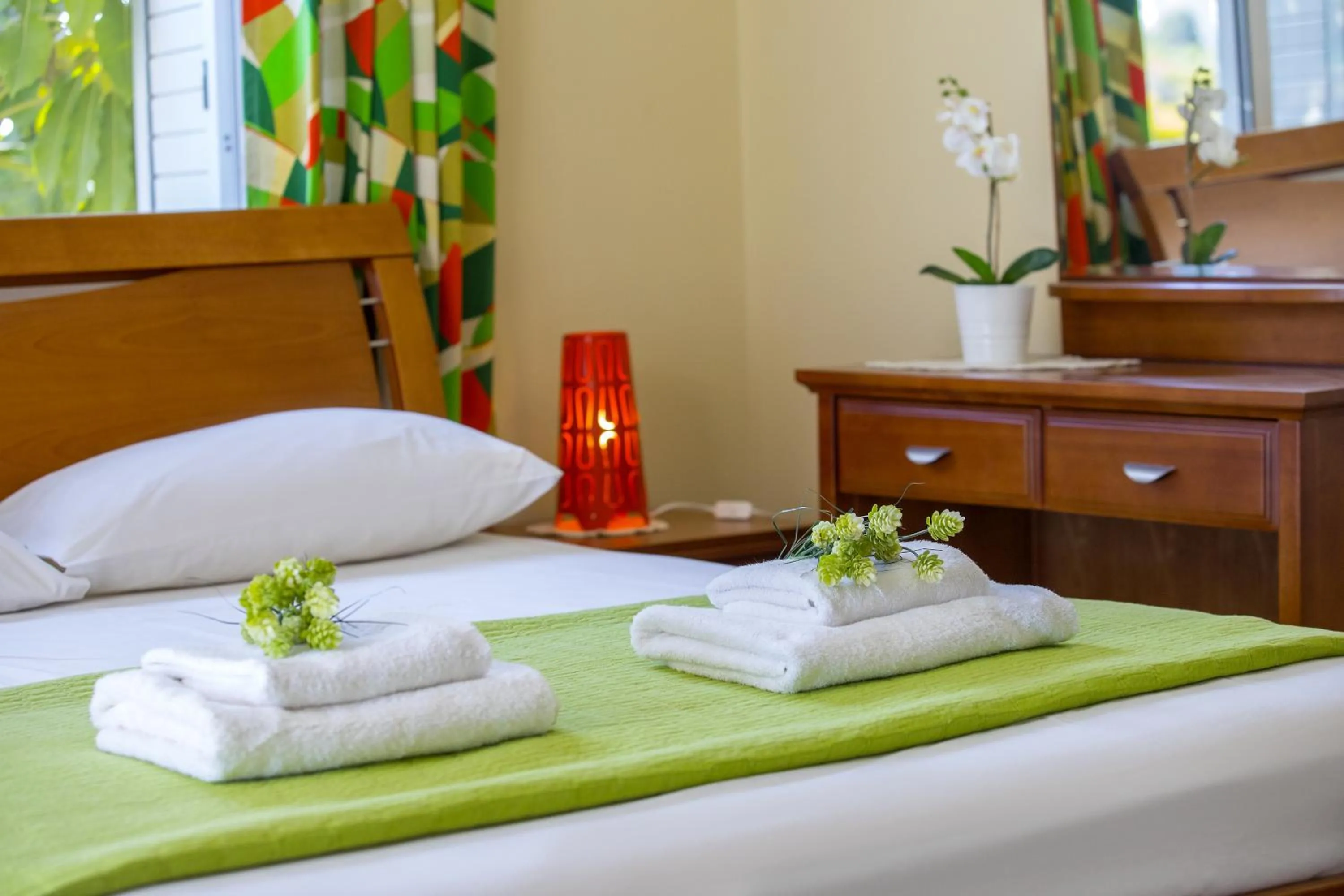 Bed in Ayia Napa Tropical Beach Villa