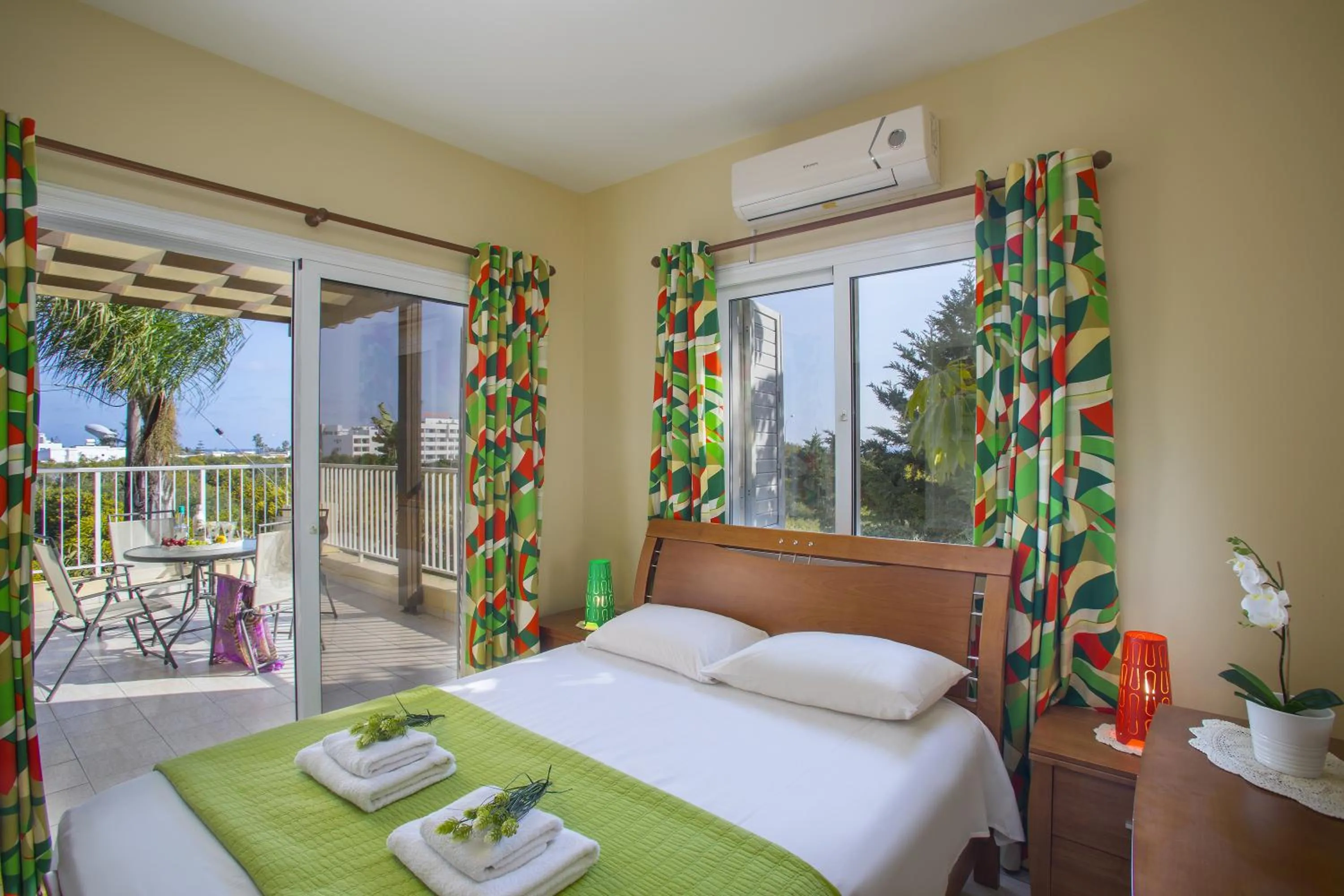 Bed in Ayia Napa Tropical Beach Villa