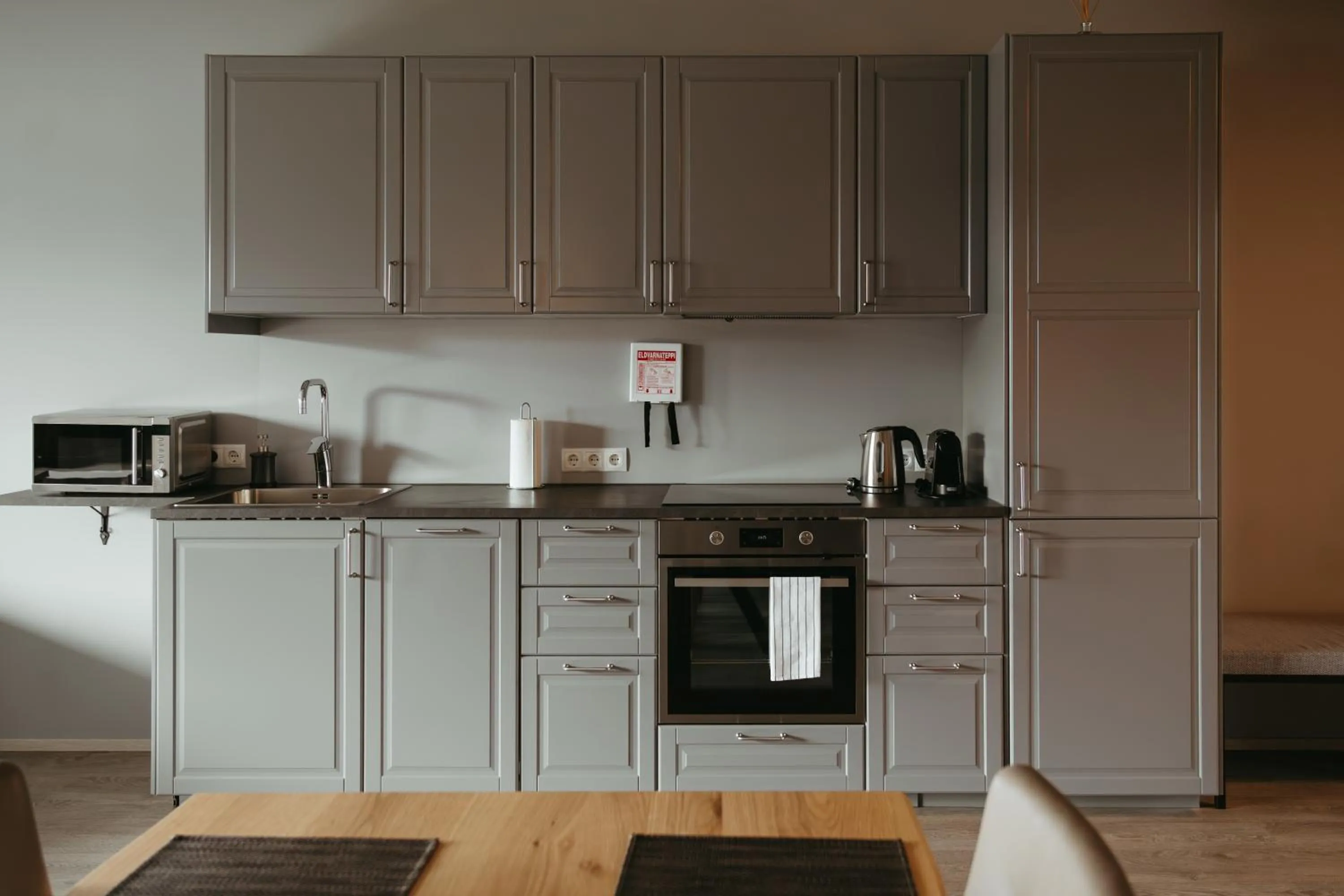 kitchen in Vík Apartments