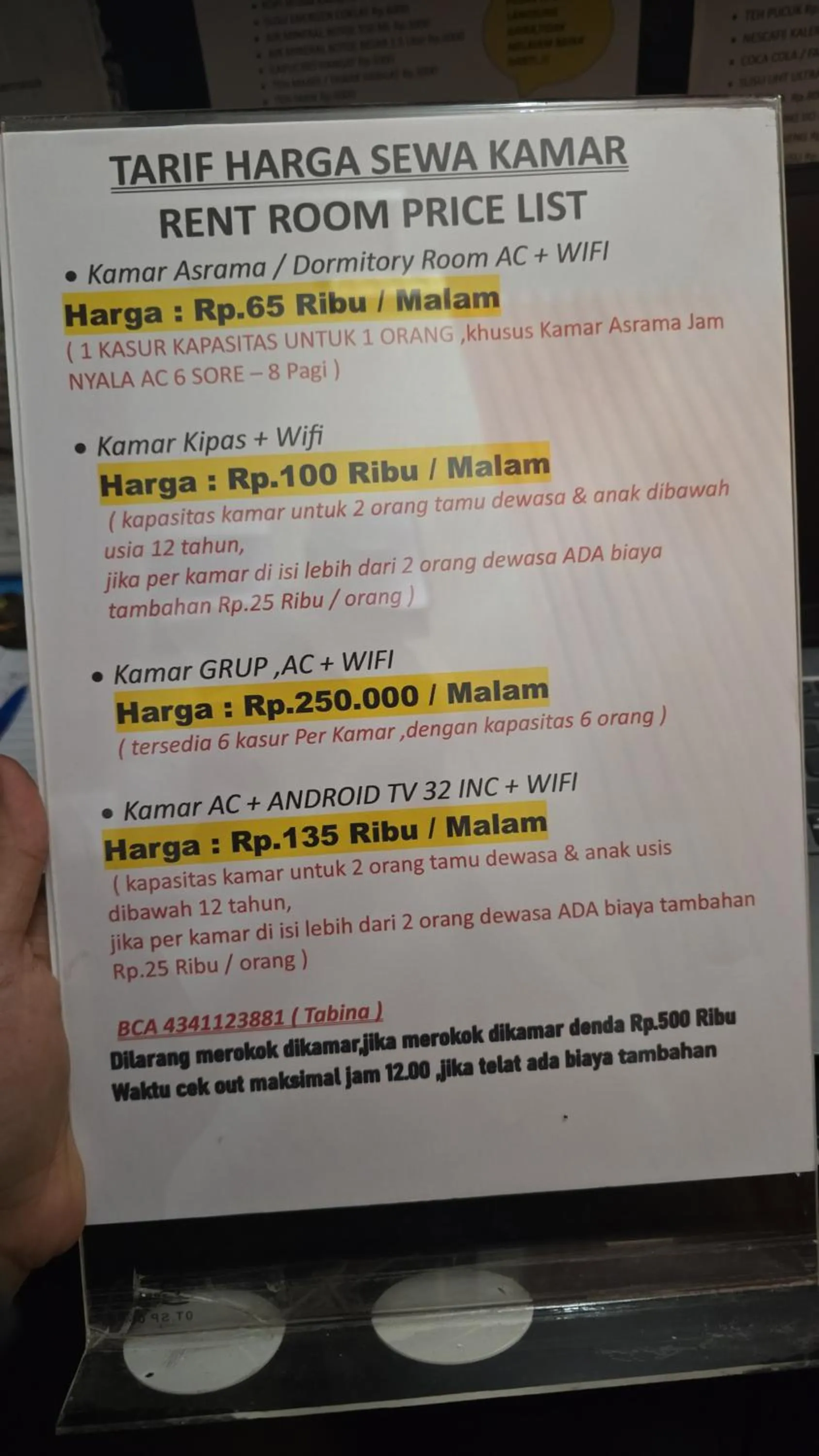 Cilacap Guest House , Penginapan lokasi strategis di Depan terminal bus cilacap