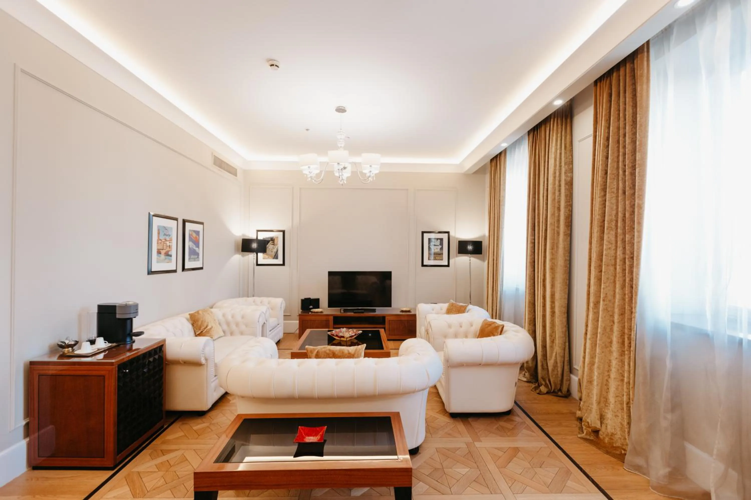 Seating area, Bed in Grand Hotel Yerevan - Small Luxury Hotels of the World