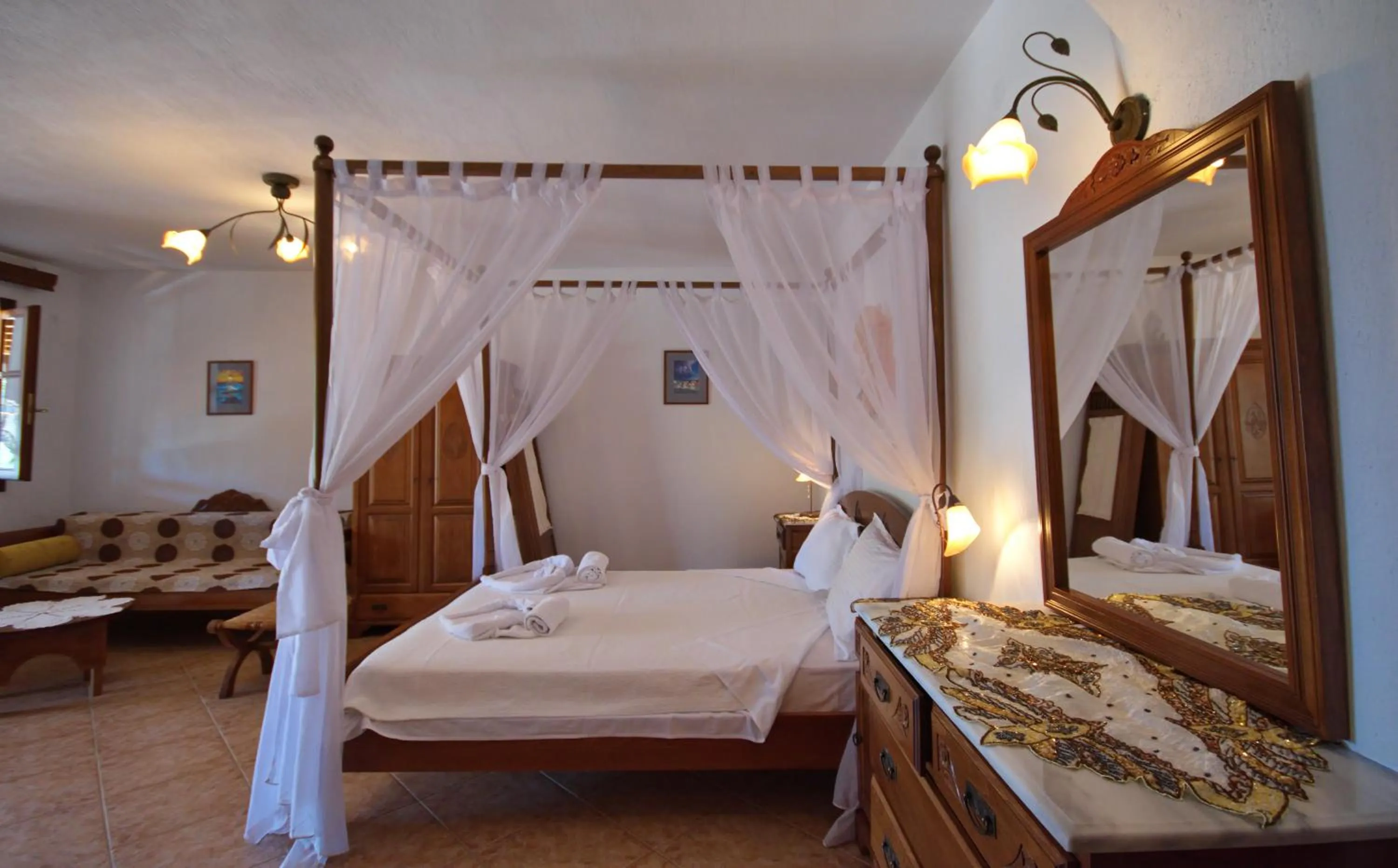 Bedroom, Bed in Pelagos Villas