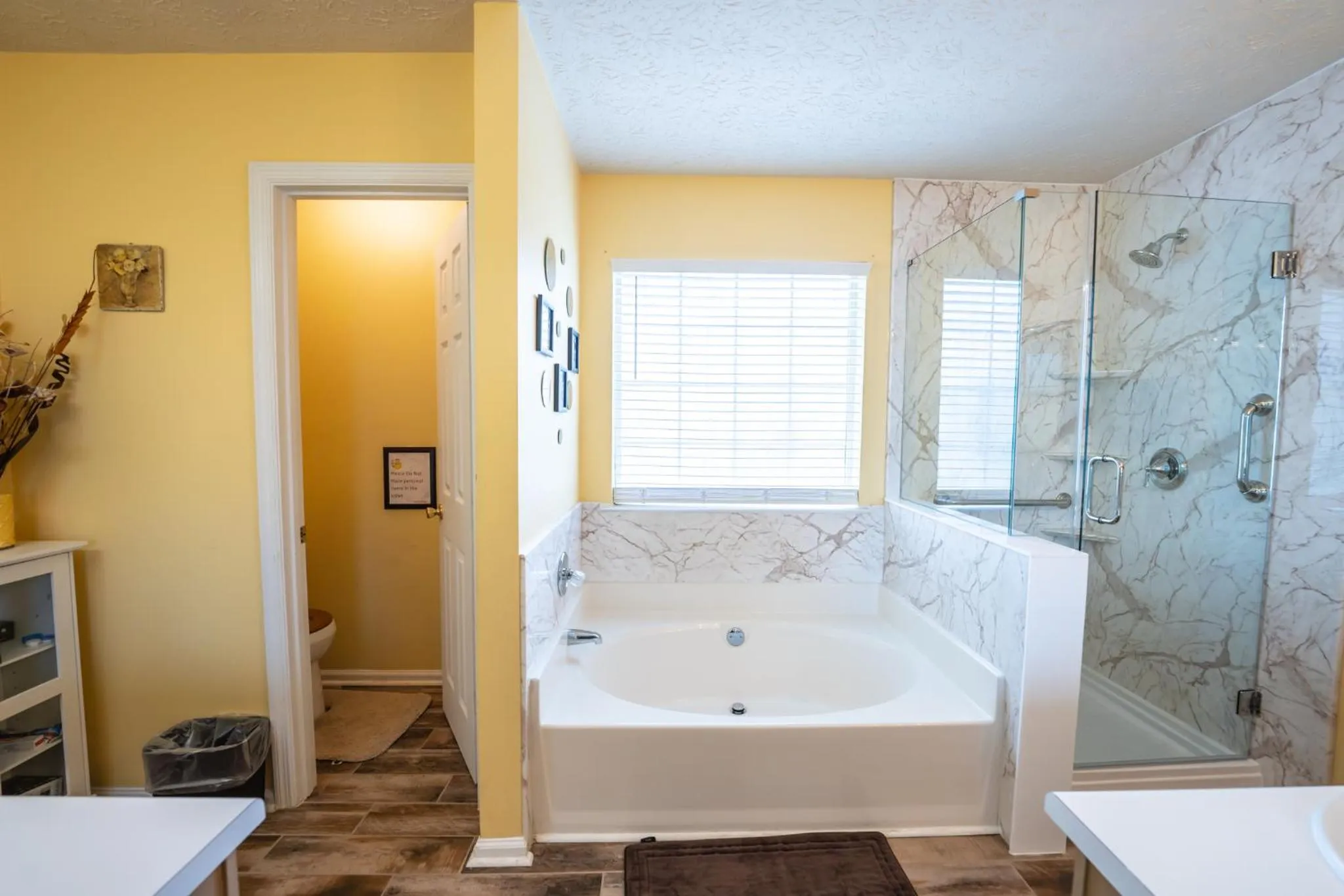 Shower, Bed in K & C Mountain View Cottage