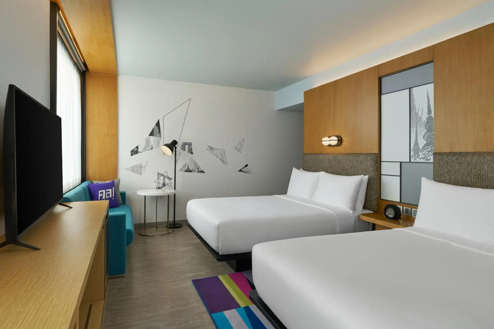 Loft Queen Room with Two Queen Beds in Aloft Bangkok - Sukhumvit 11 Loft Queen Room with Two Queen Beds in Aloft Bangkok - Sukhumvit 11