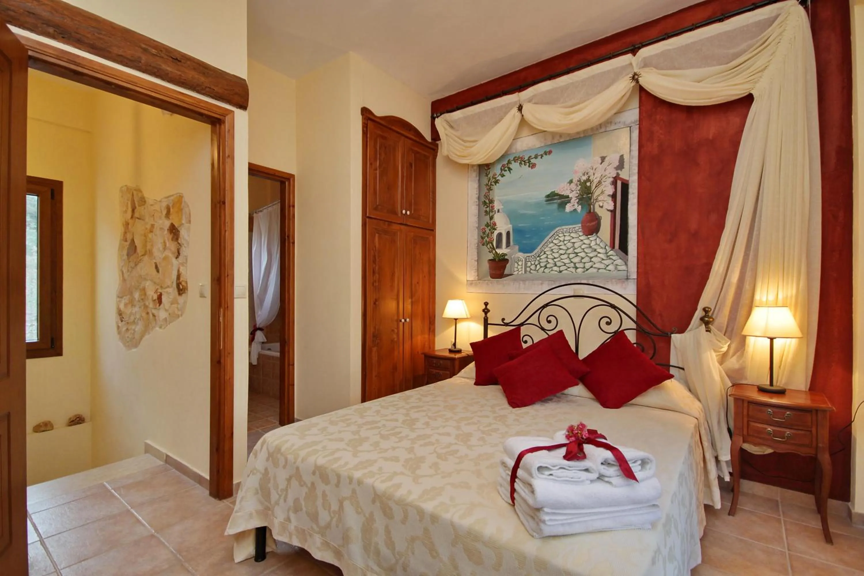 Photo of the whole room, Bed in Corfu Sokraki Villas