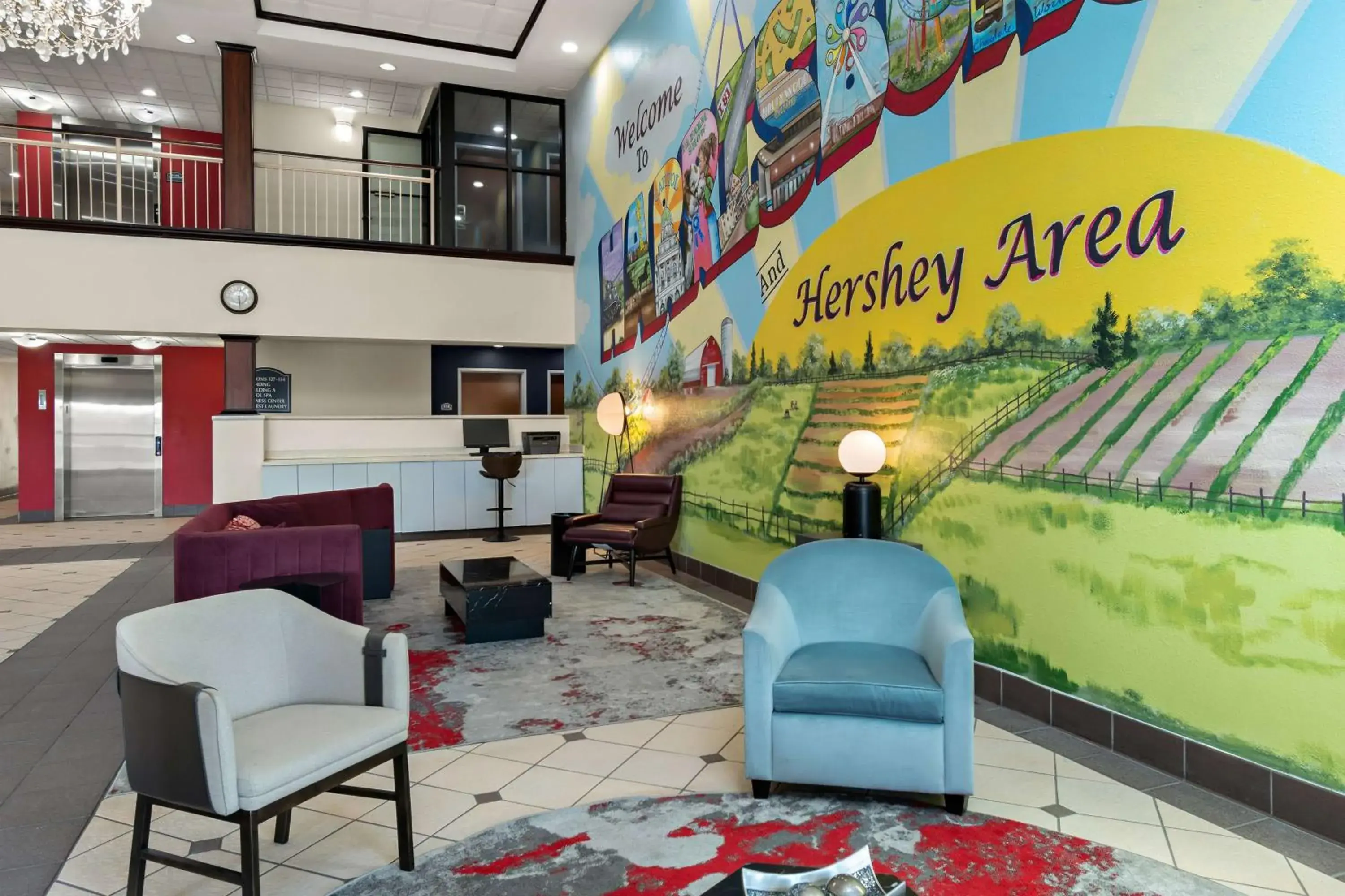 Lobby or reception in Ramada by Wyndham Harrisburg/Hershey Area Lobby or reception in Ramada by Wyndham Harrisburg/Hershey Area