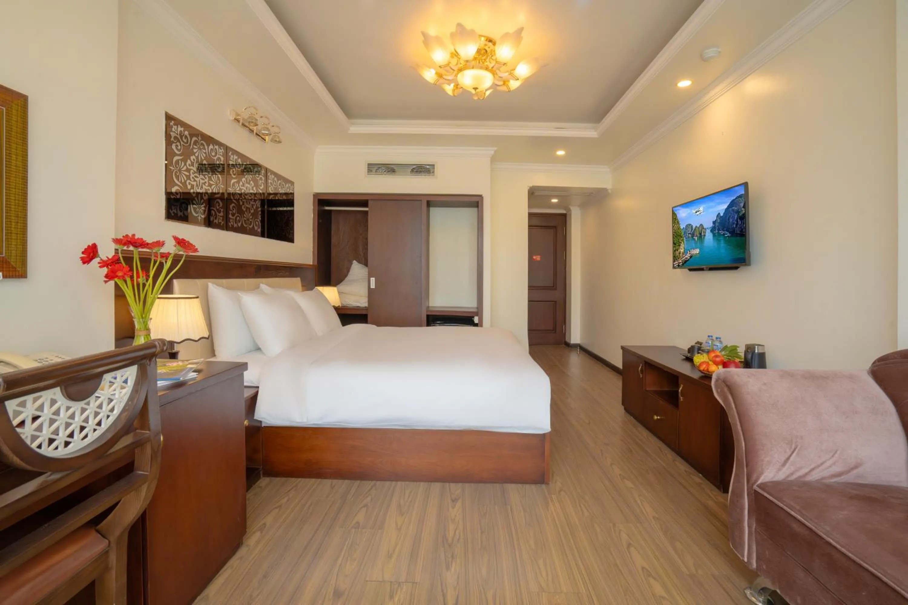 Bed in Hotel Du Palace