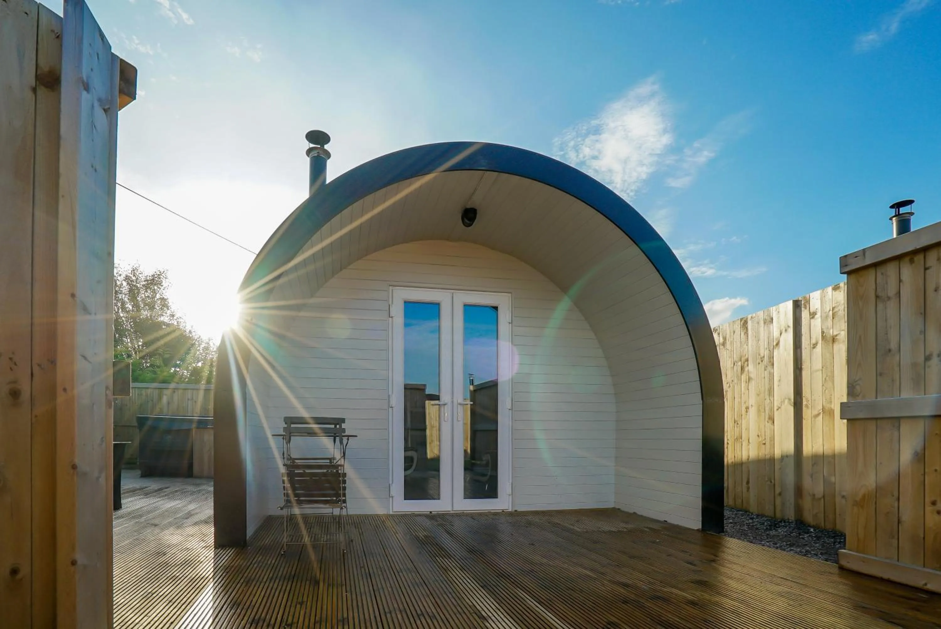 Facade/entrance in Deluxe Glamping Pod with Hot Tub