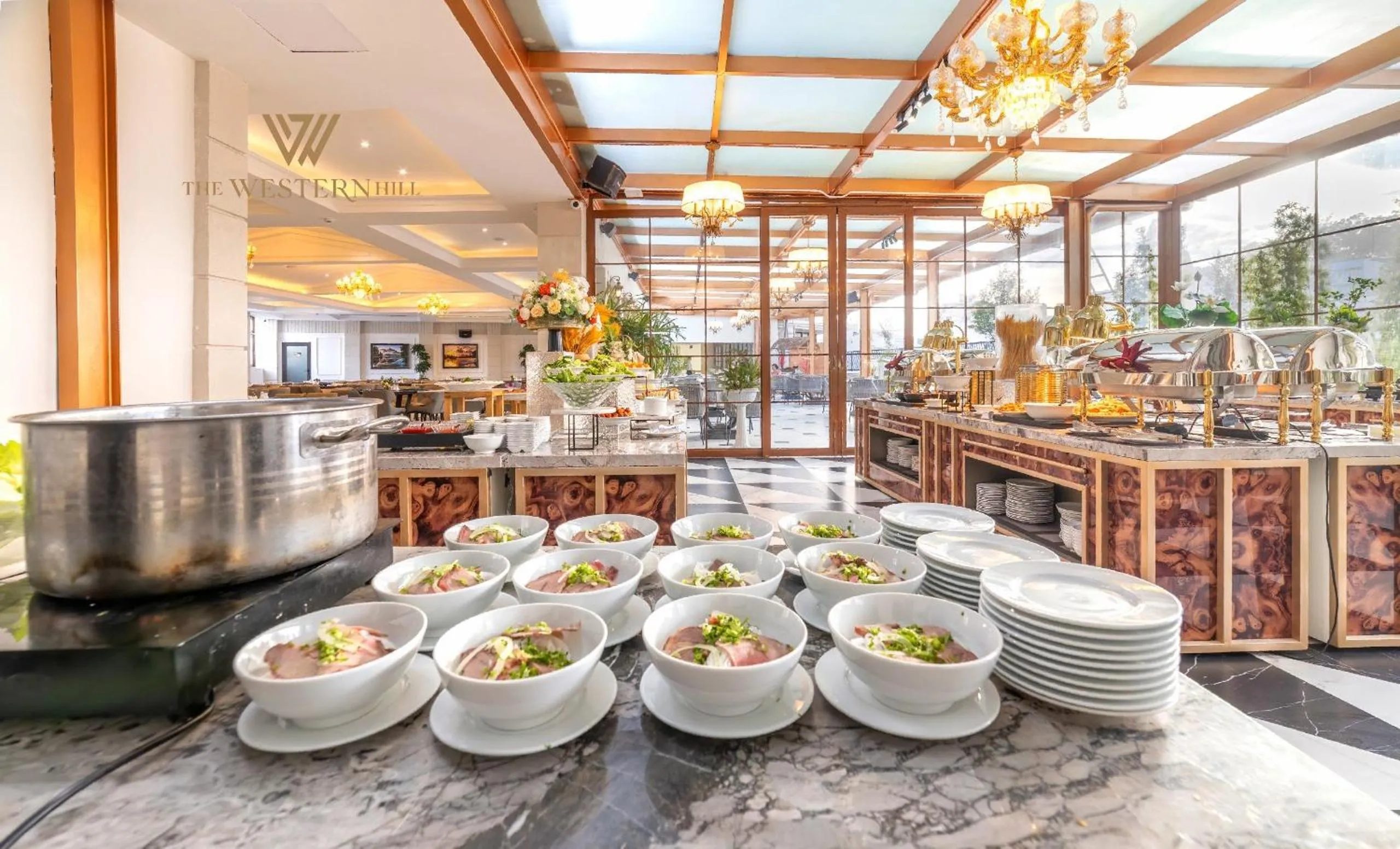 Buffet breakfast in The Western Hill Dalat Hotel