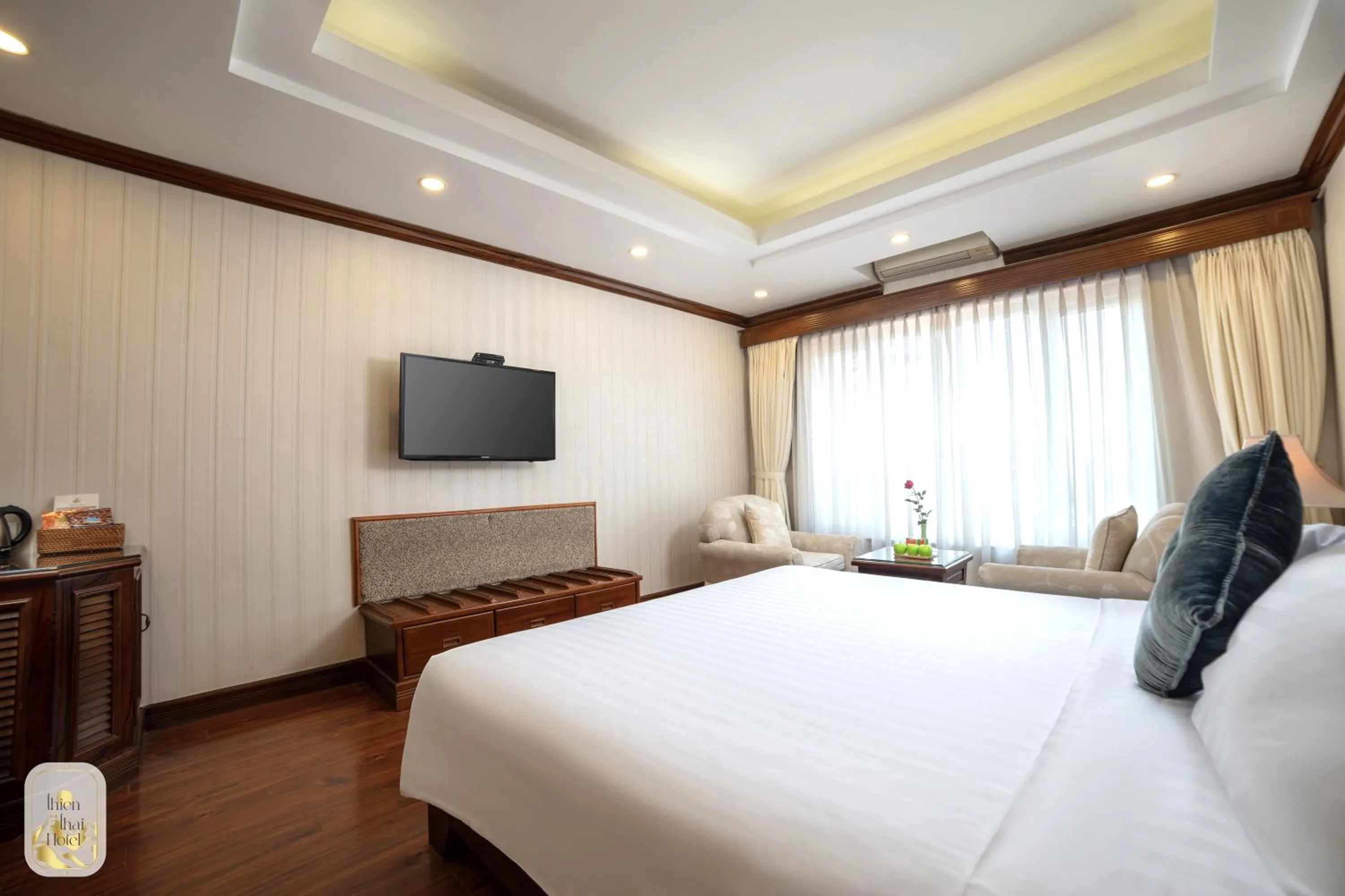 Bed in Thien Thai Hotel & Spa