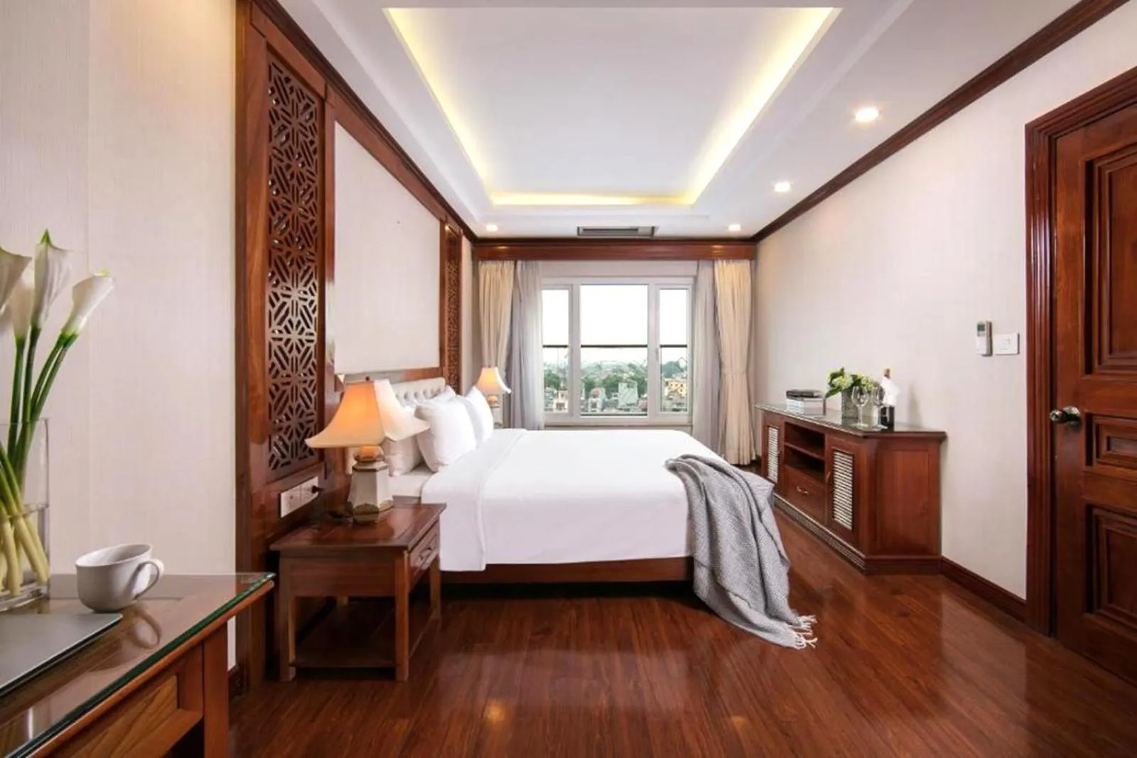 Bed in Thien Thai Hotel & Spa