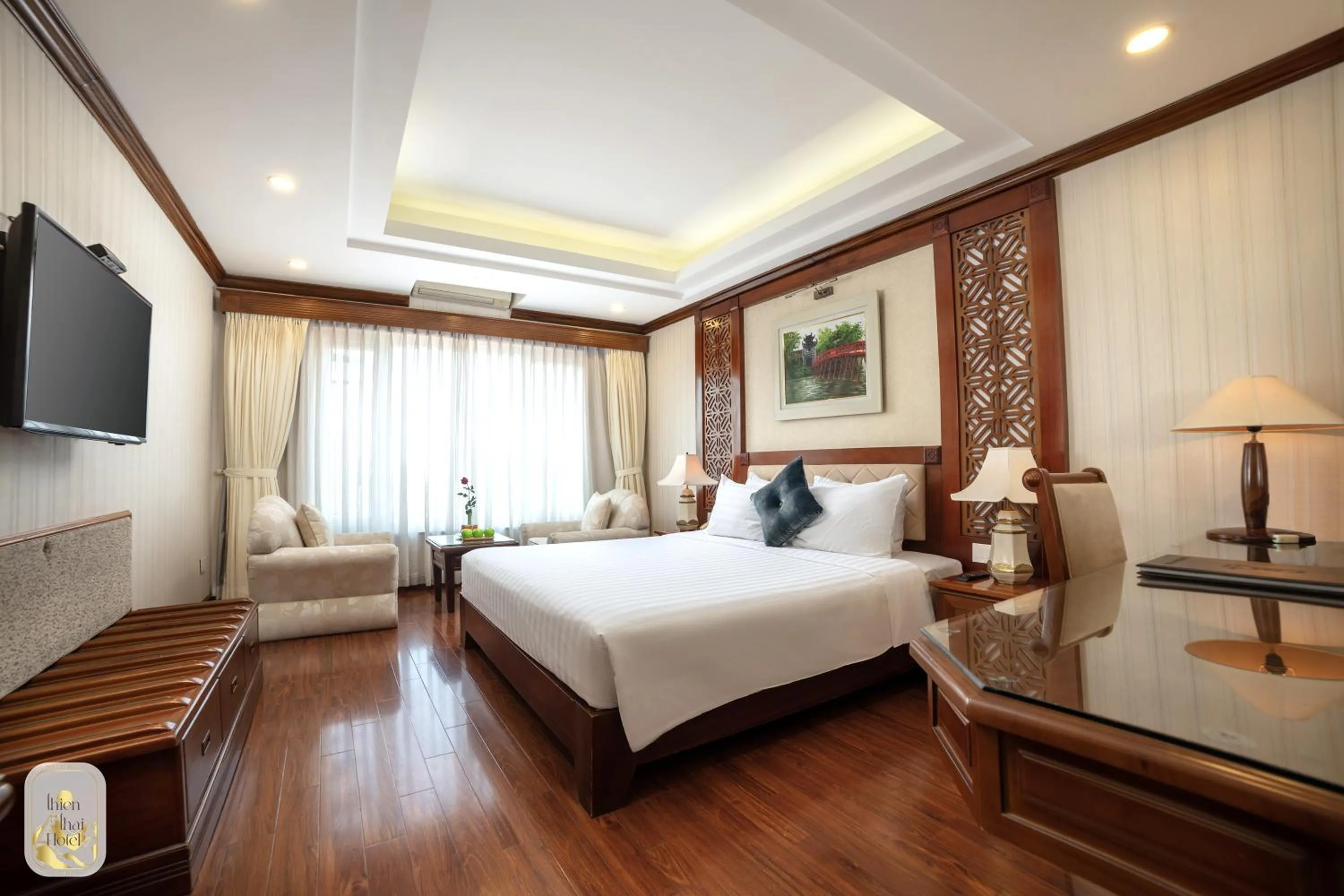 Bed in Thien Thai Hotel & Spa